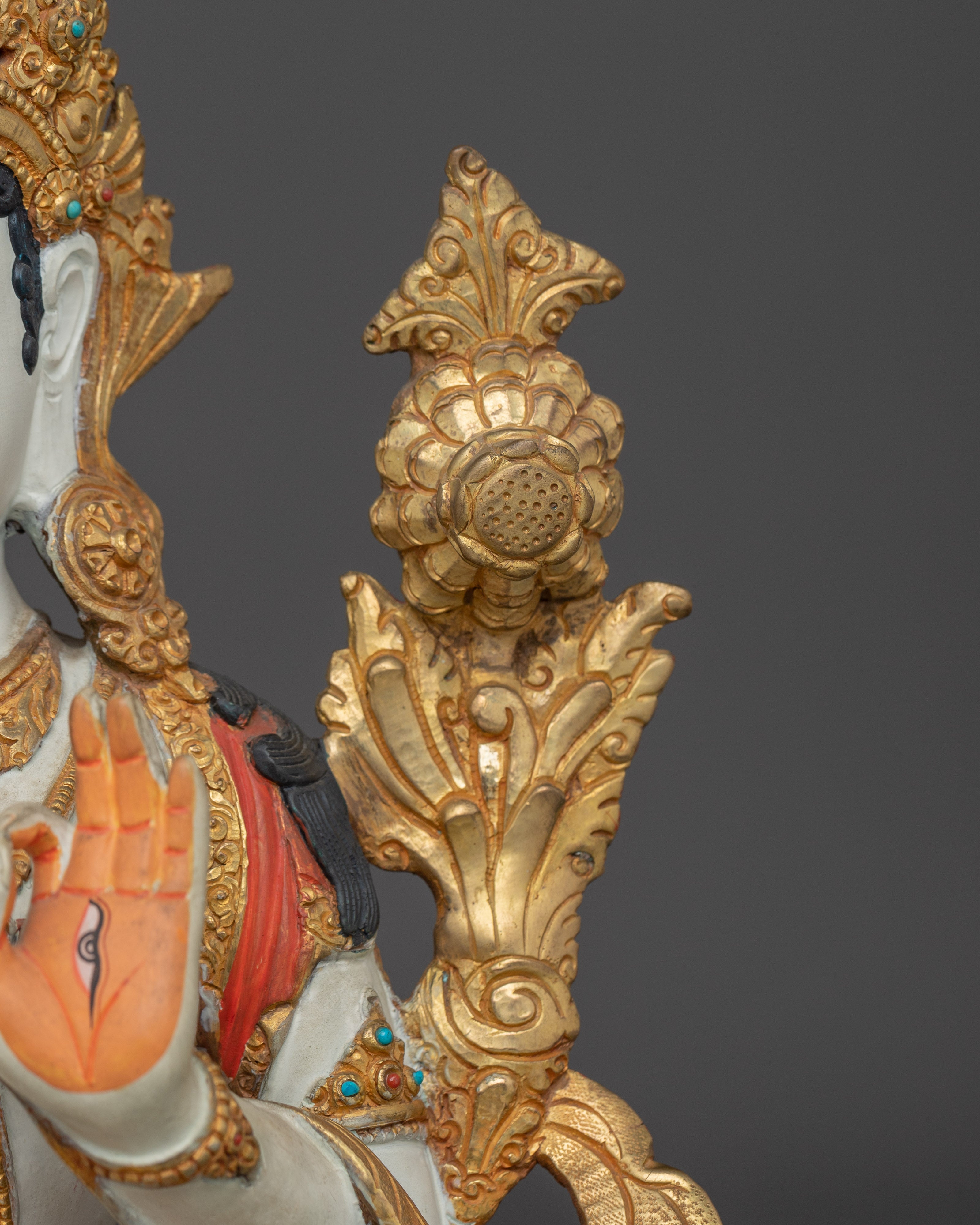 Handcrafted White Tara Statue | Healing Deity for Peace and Longevity
