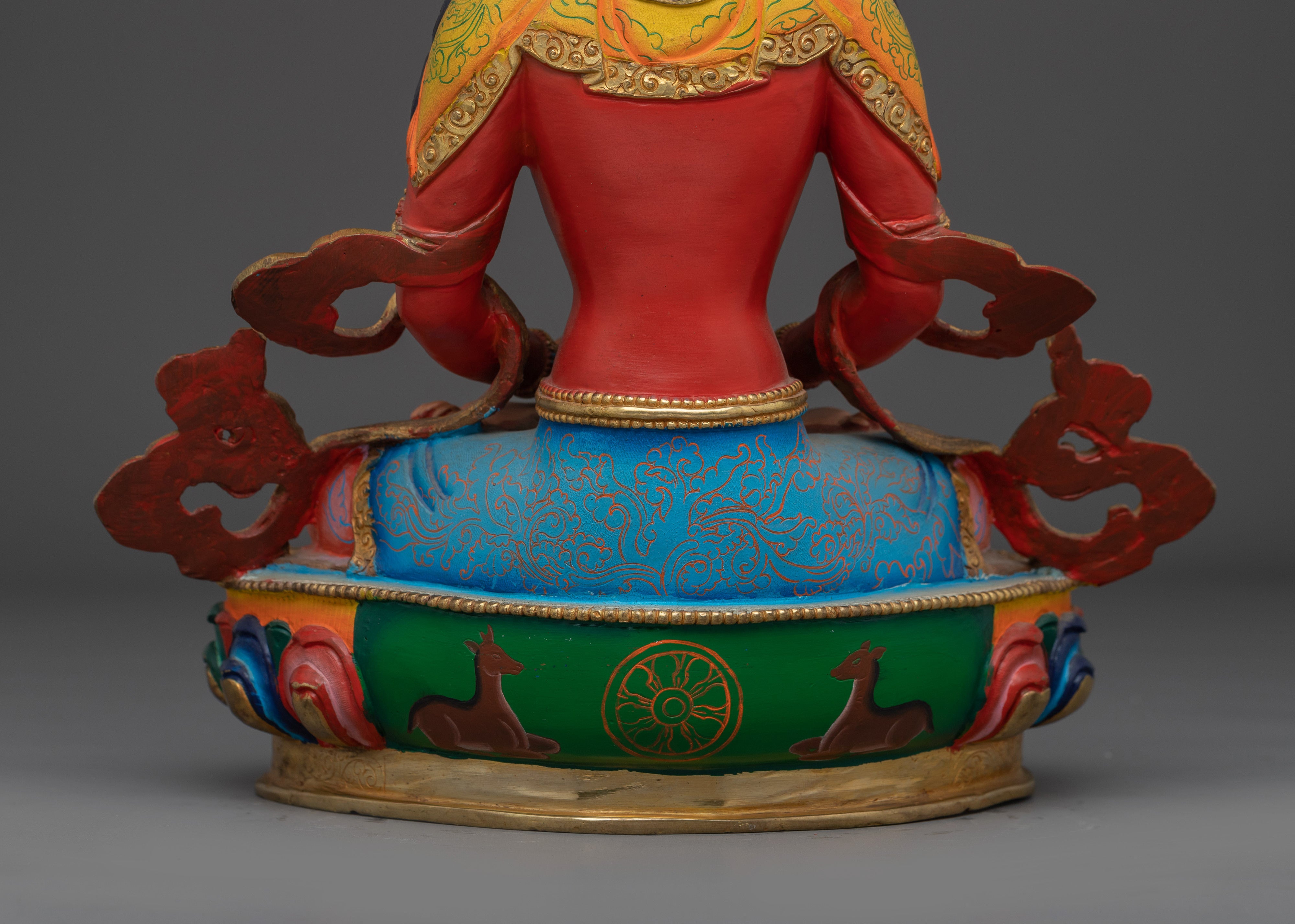 Red Amitayus Statue for Meditation Guide