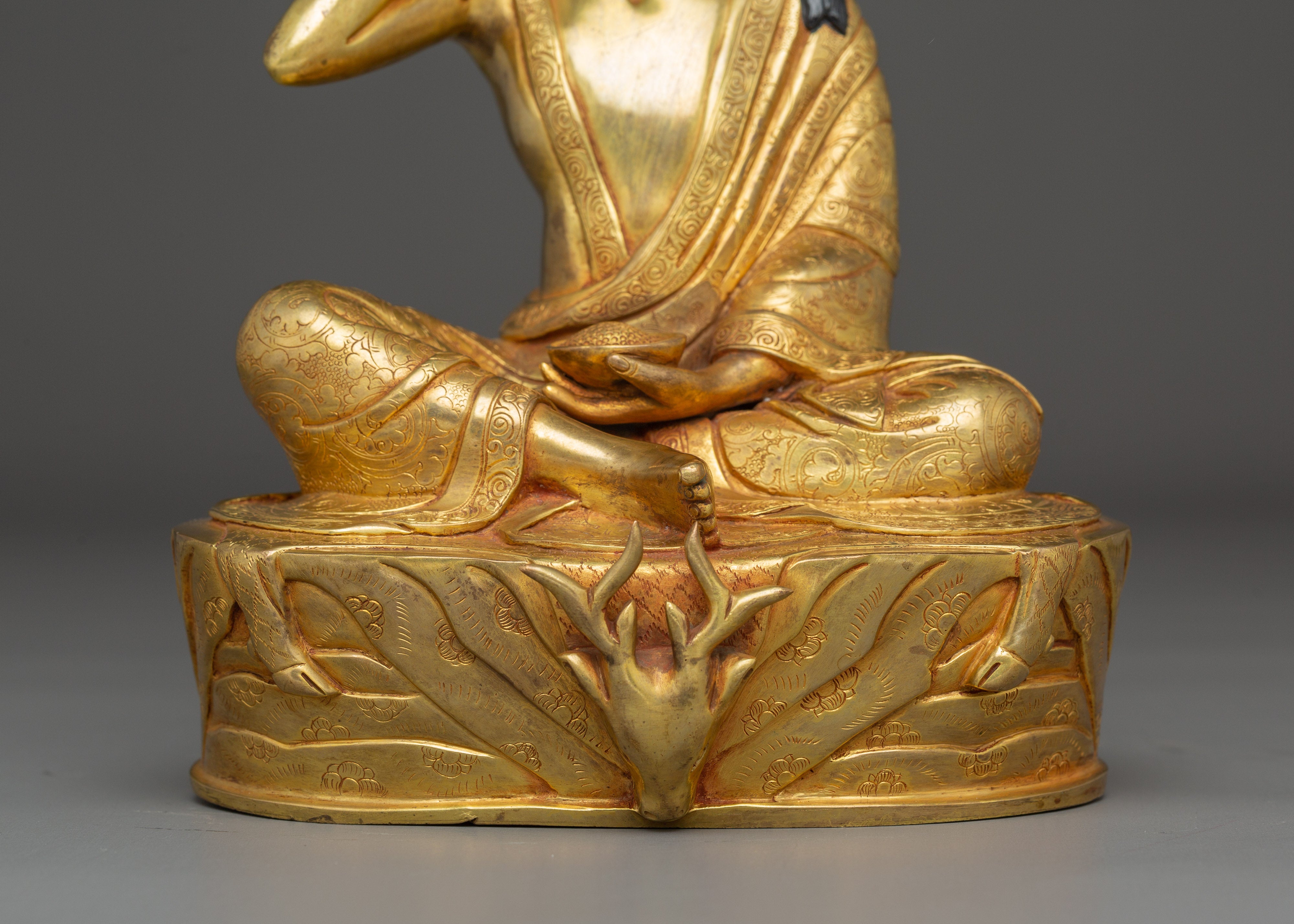 Sacred Milarepa Art | Nepali Gold Gilded Icon