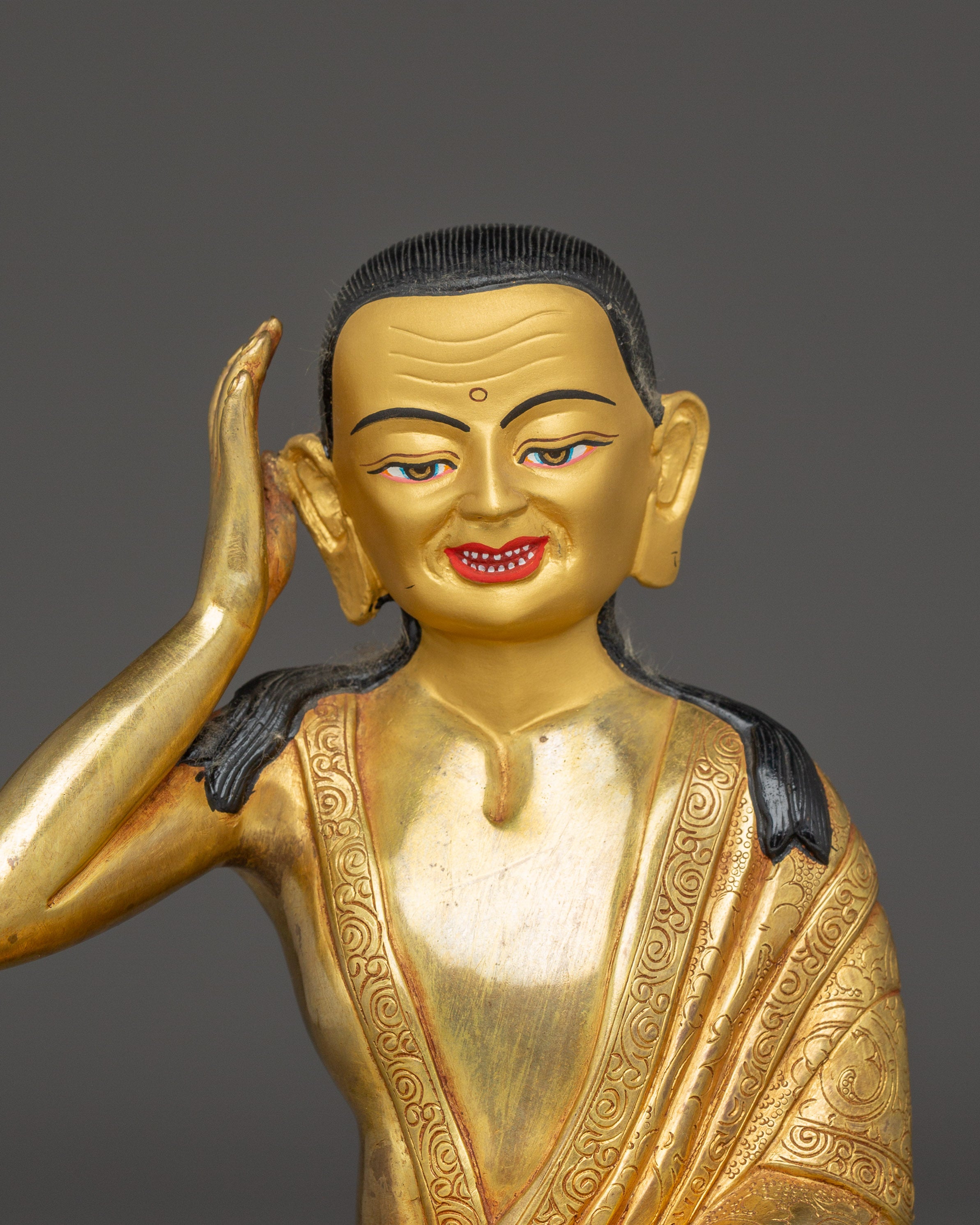 Sacred Milarepa Art | Nepali Gold Gilded Icon