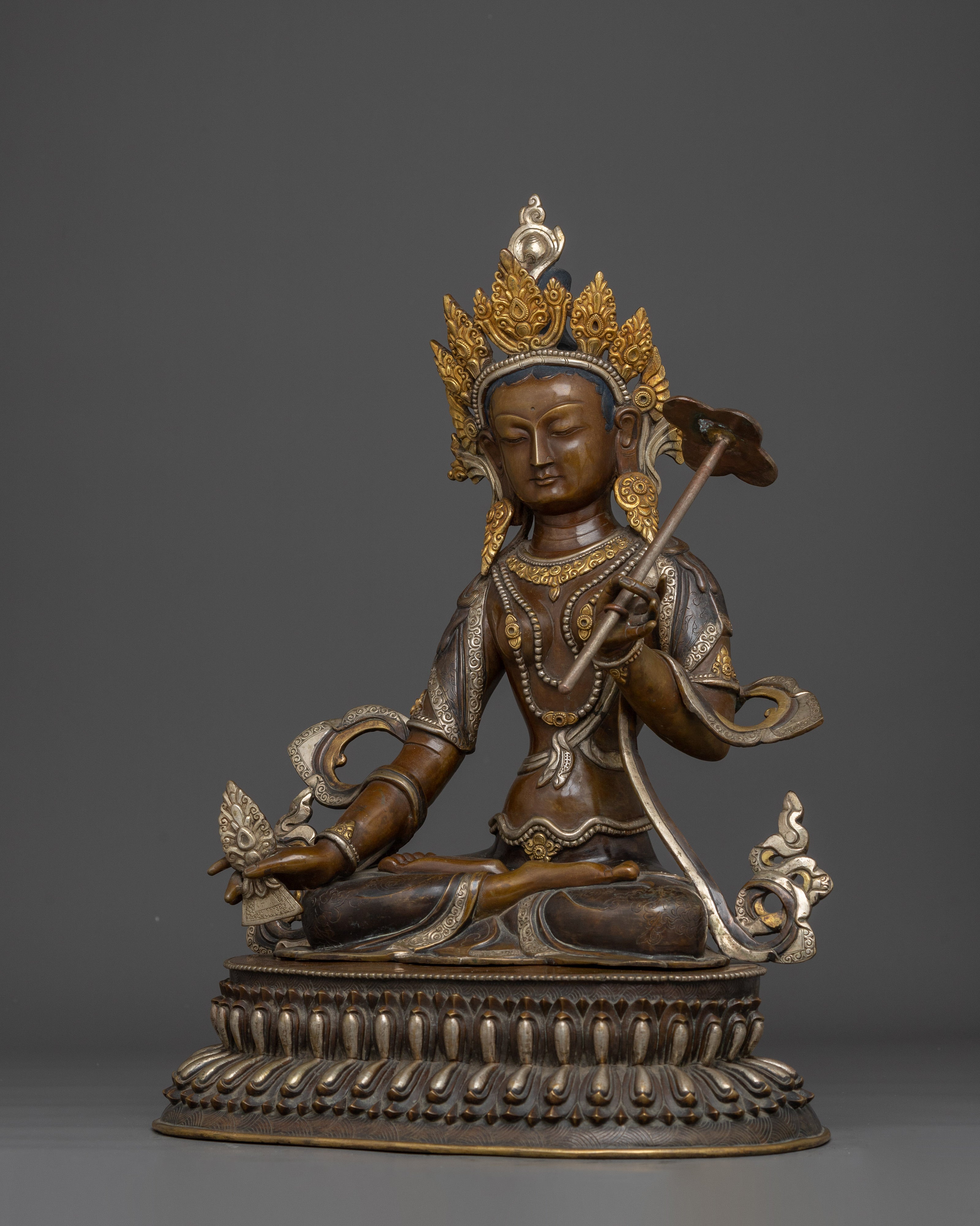 Protector Bodhisattva Dukar Statue | Handmade Sitatapatra Sculpture