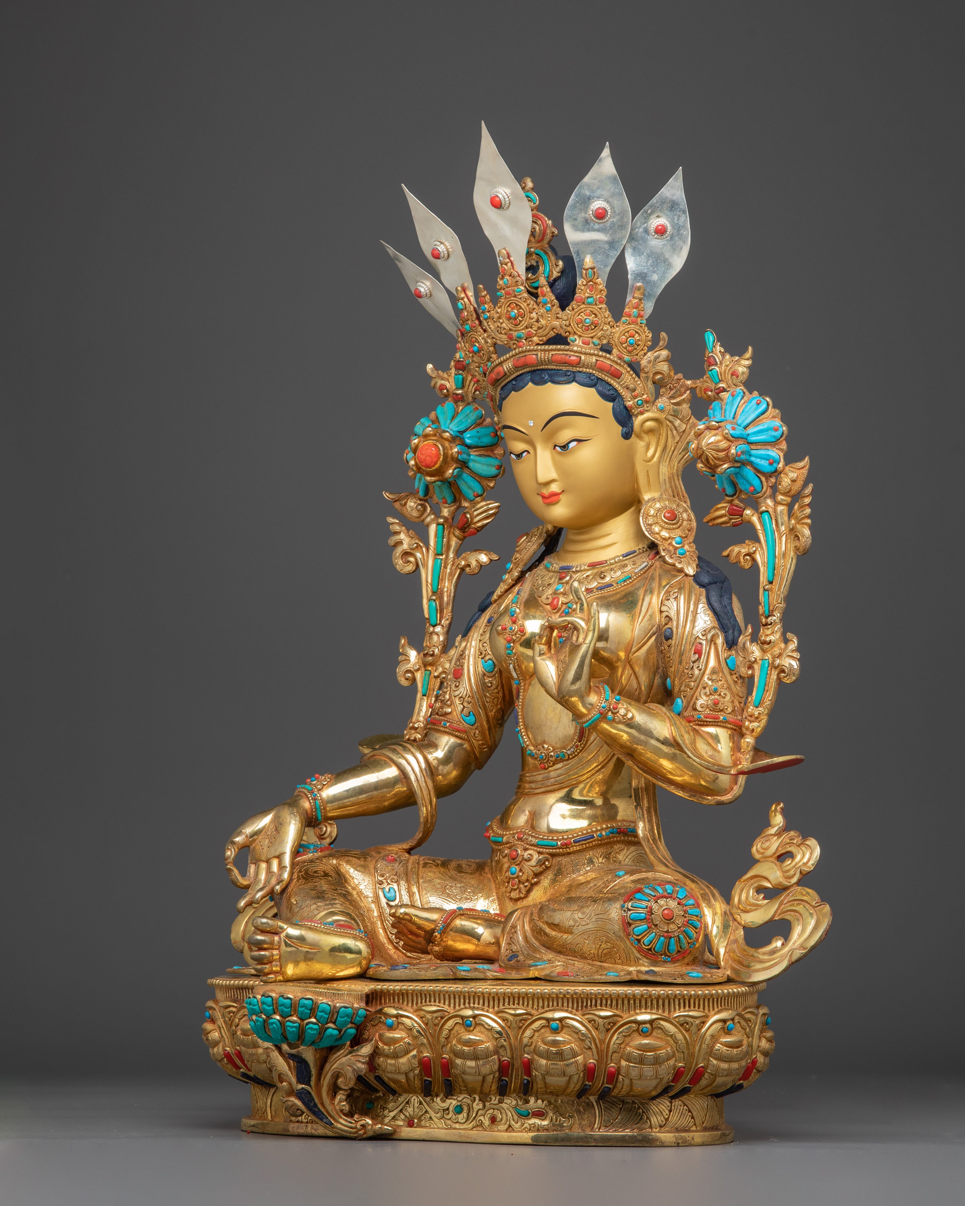 Green Tara, Protector Deity | Nepali handcrafted statue