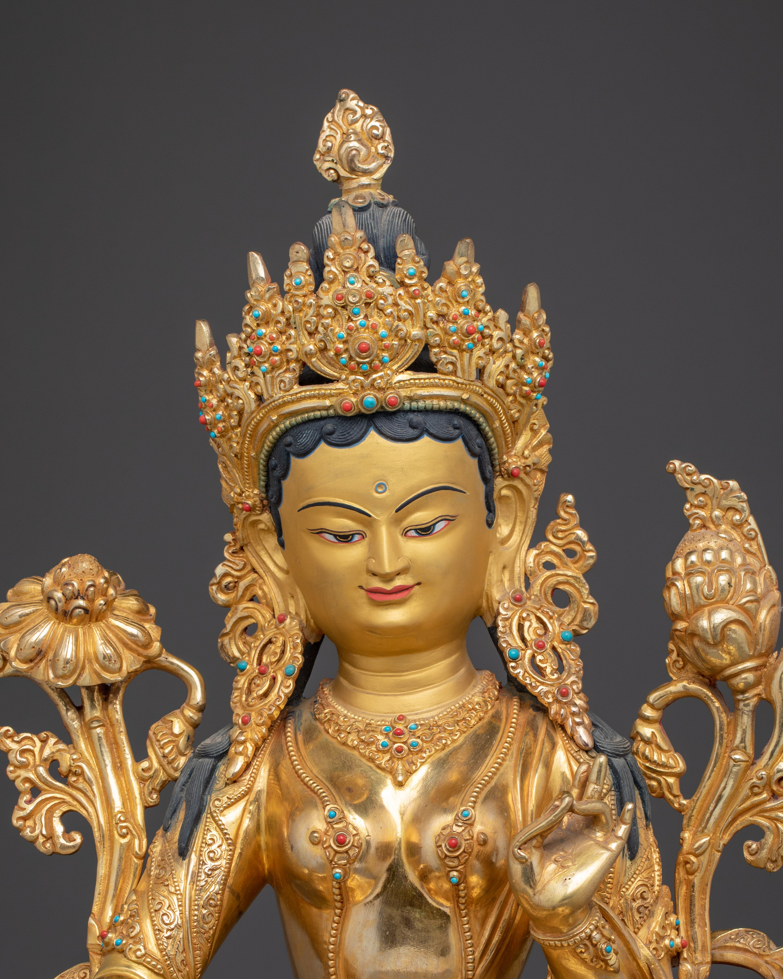 Radiant Green Tara Sculpture - Mother of Compassion and Liberation