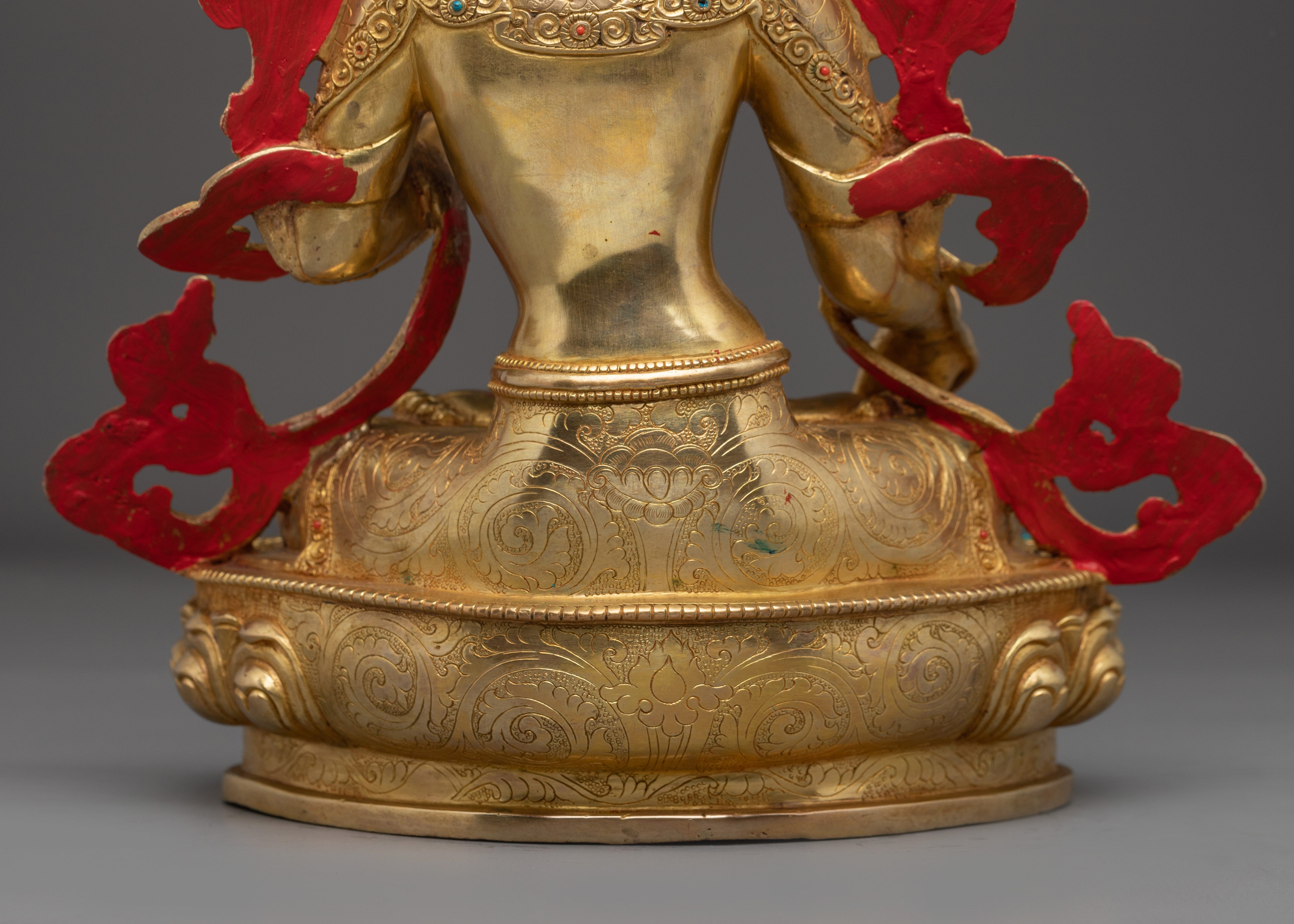 13.39 Inches Golden White Tara Statue | Longevity Deity for Healing