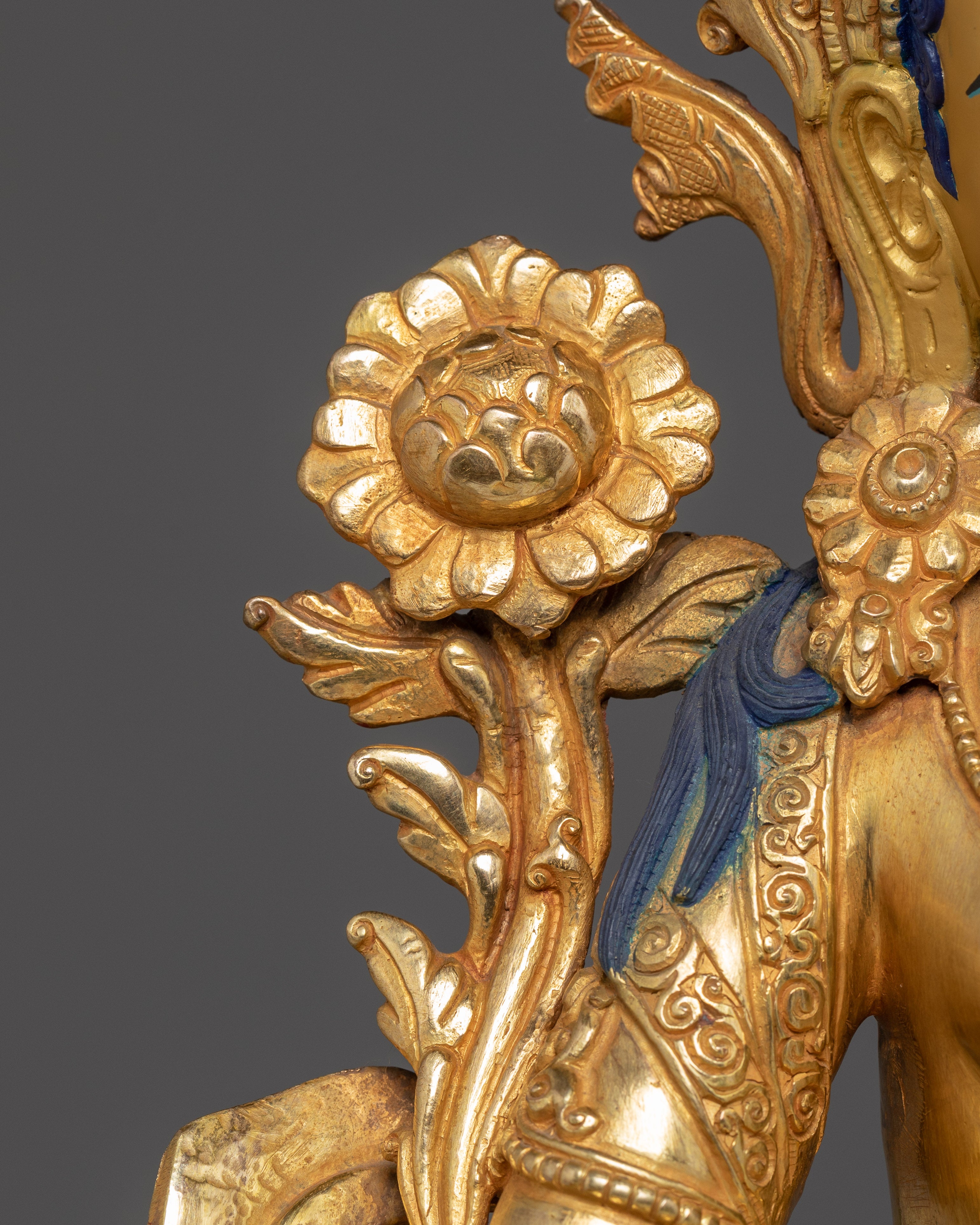 Handmade Buddhist White Tara Statue on Throne