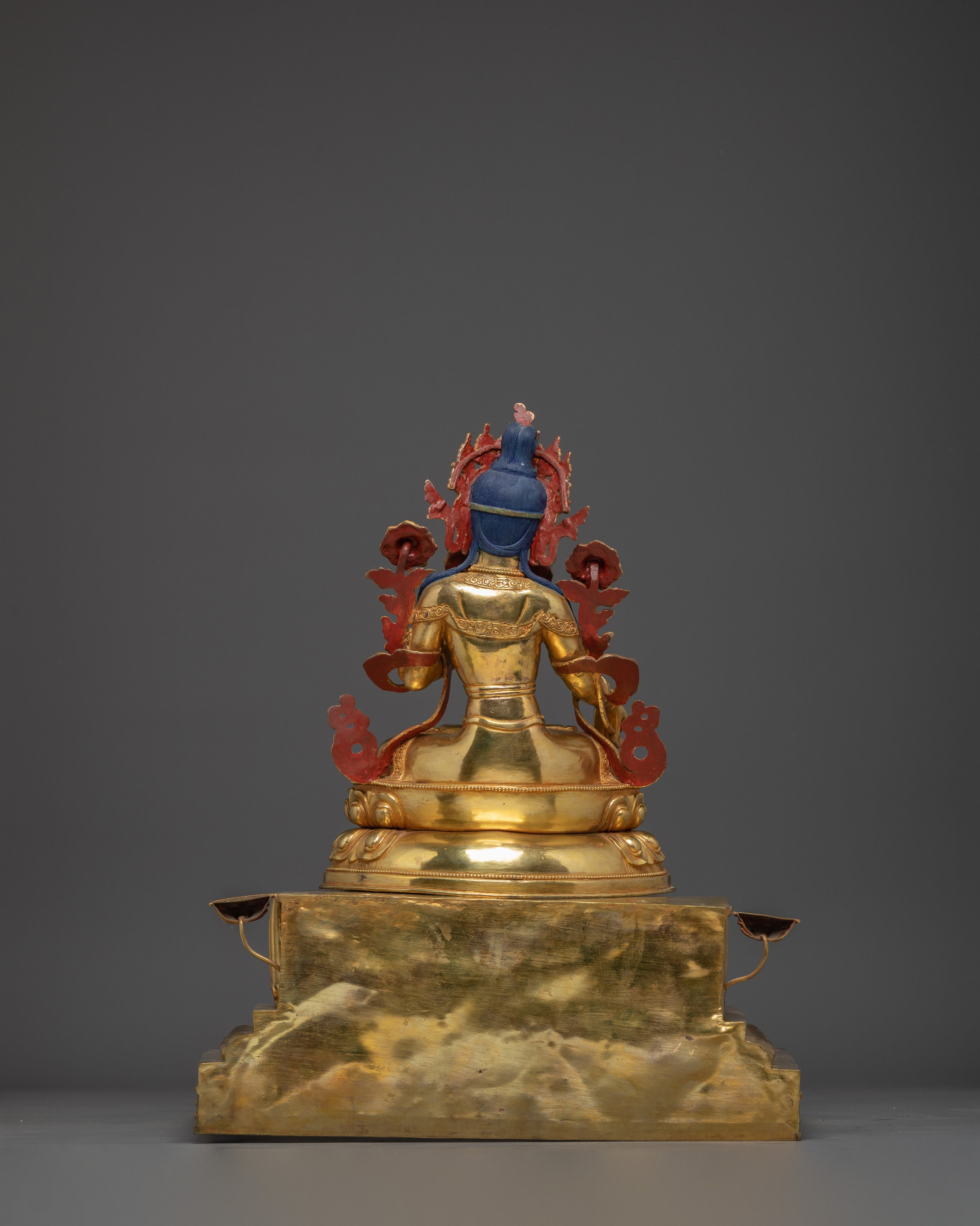Handmade Buddhist White Tara Statue on Throne