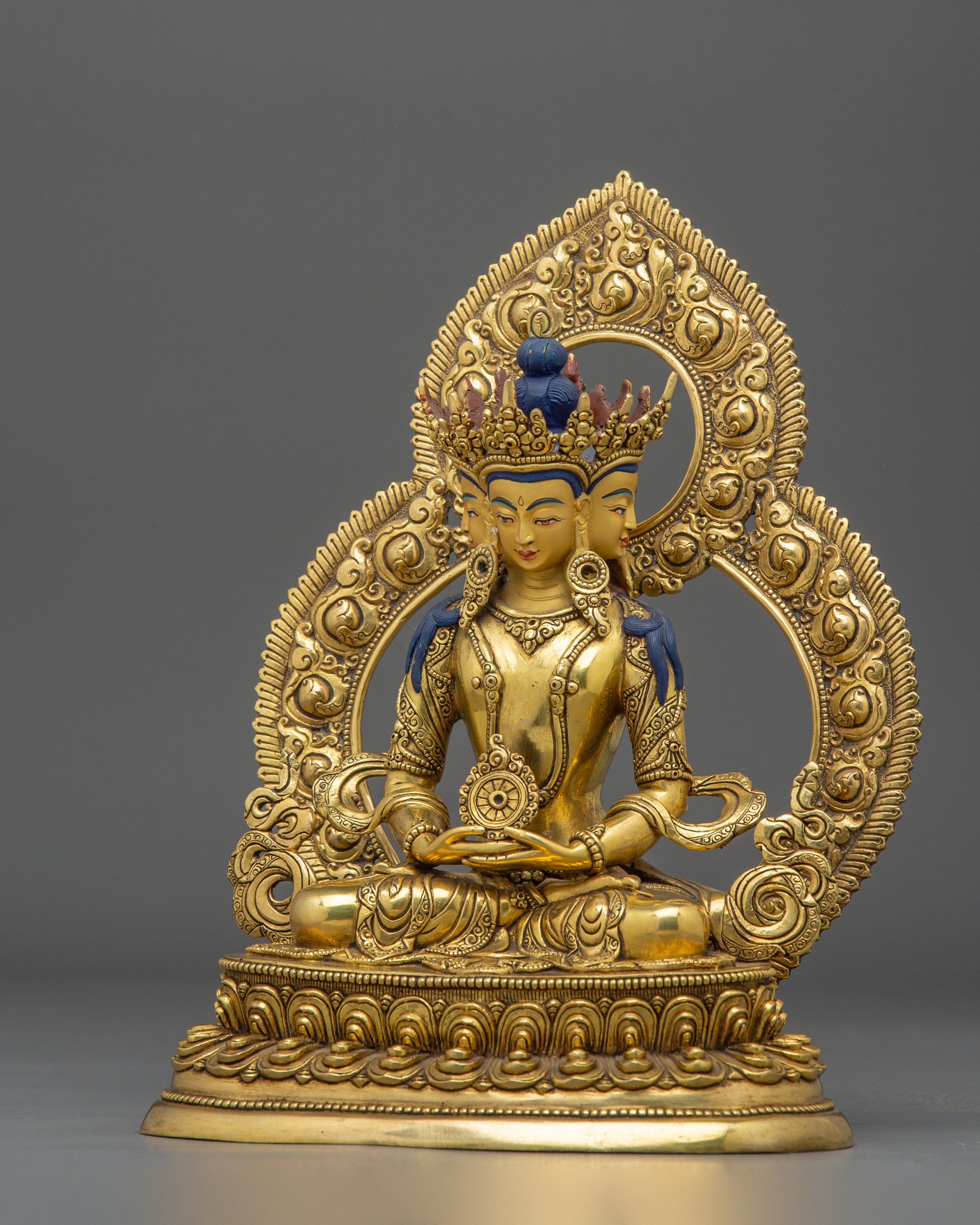 Four-Headed Vairocana Golden Statue | The Cosmic Buddha