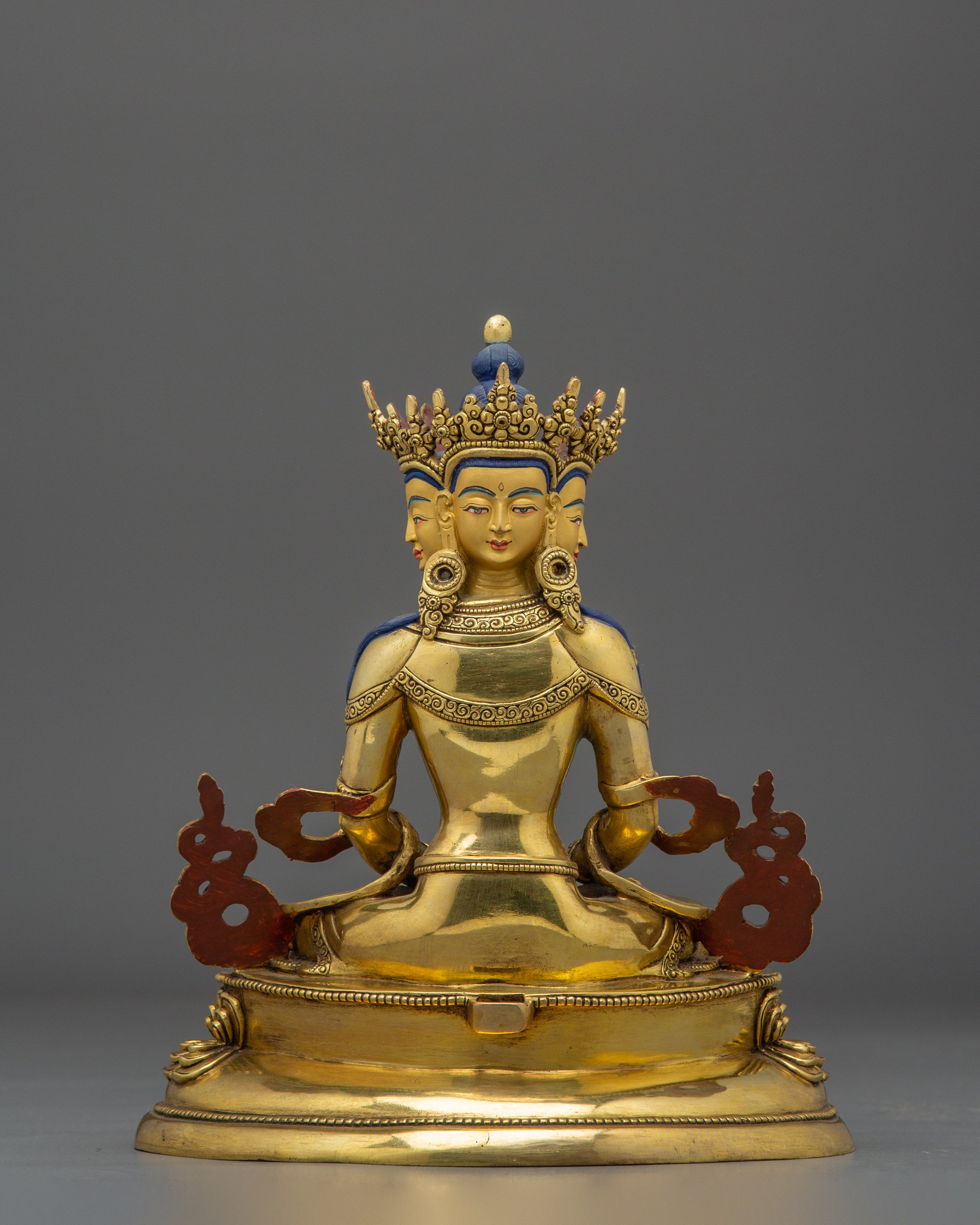 Four-Headed Vairocana Golden Statue | The Cosmic Buddha