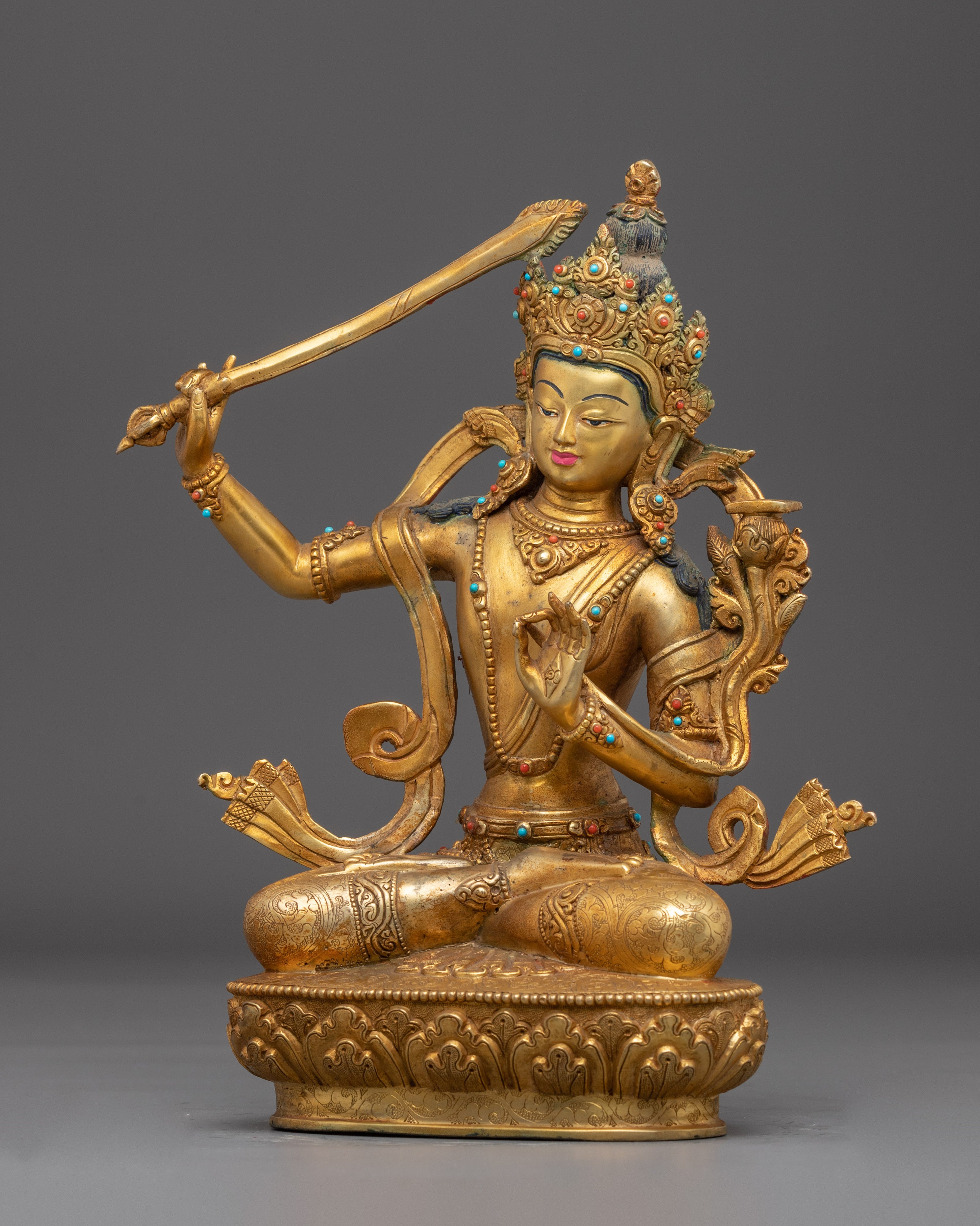 Handmade Statue of Manjushri Bodhisattva | Symbol of Wisdom