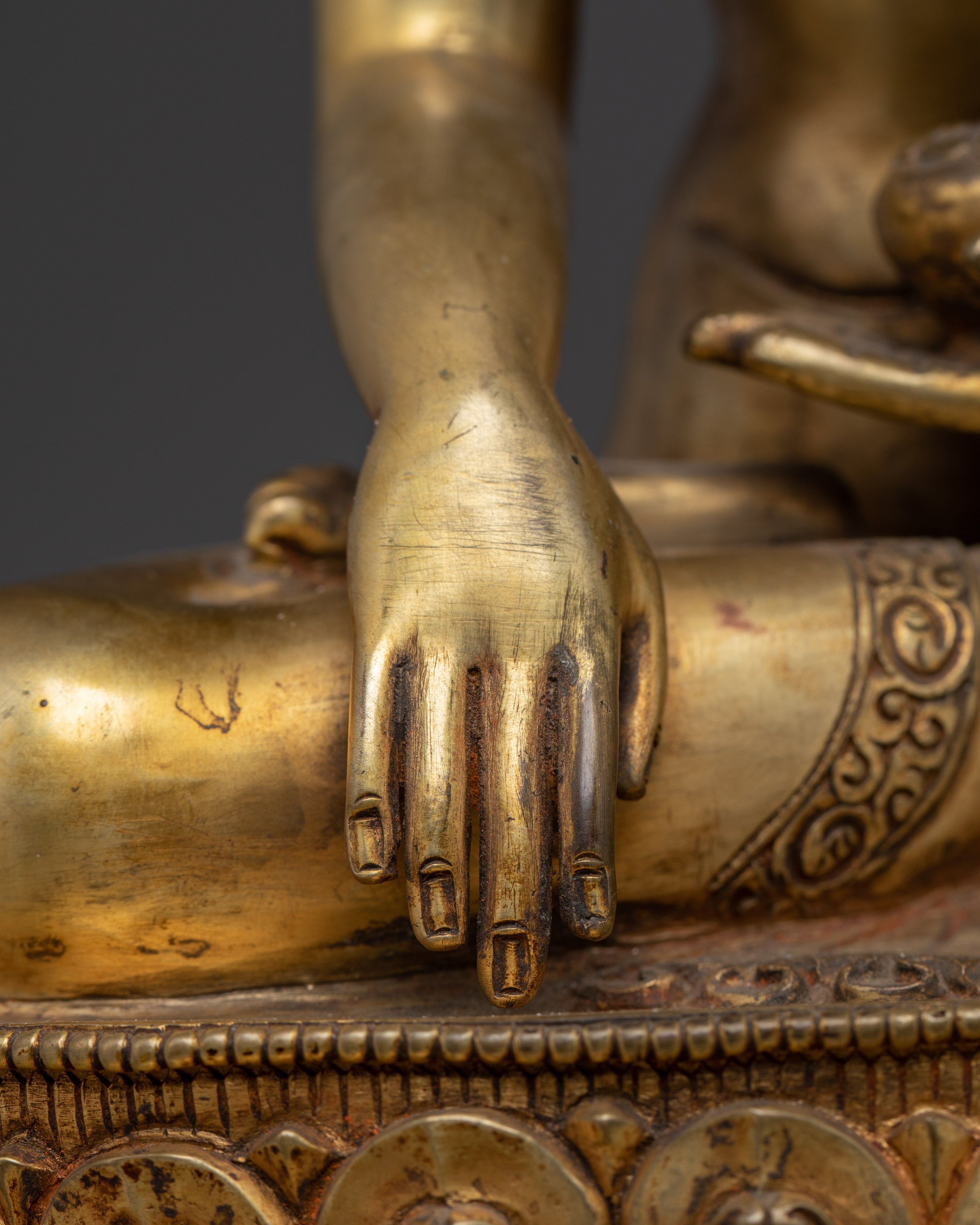 Golden Three Buddha Statues Set | Enlightened Buddha Trinity