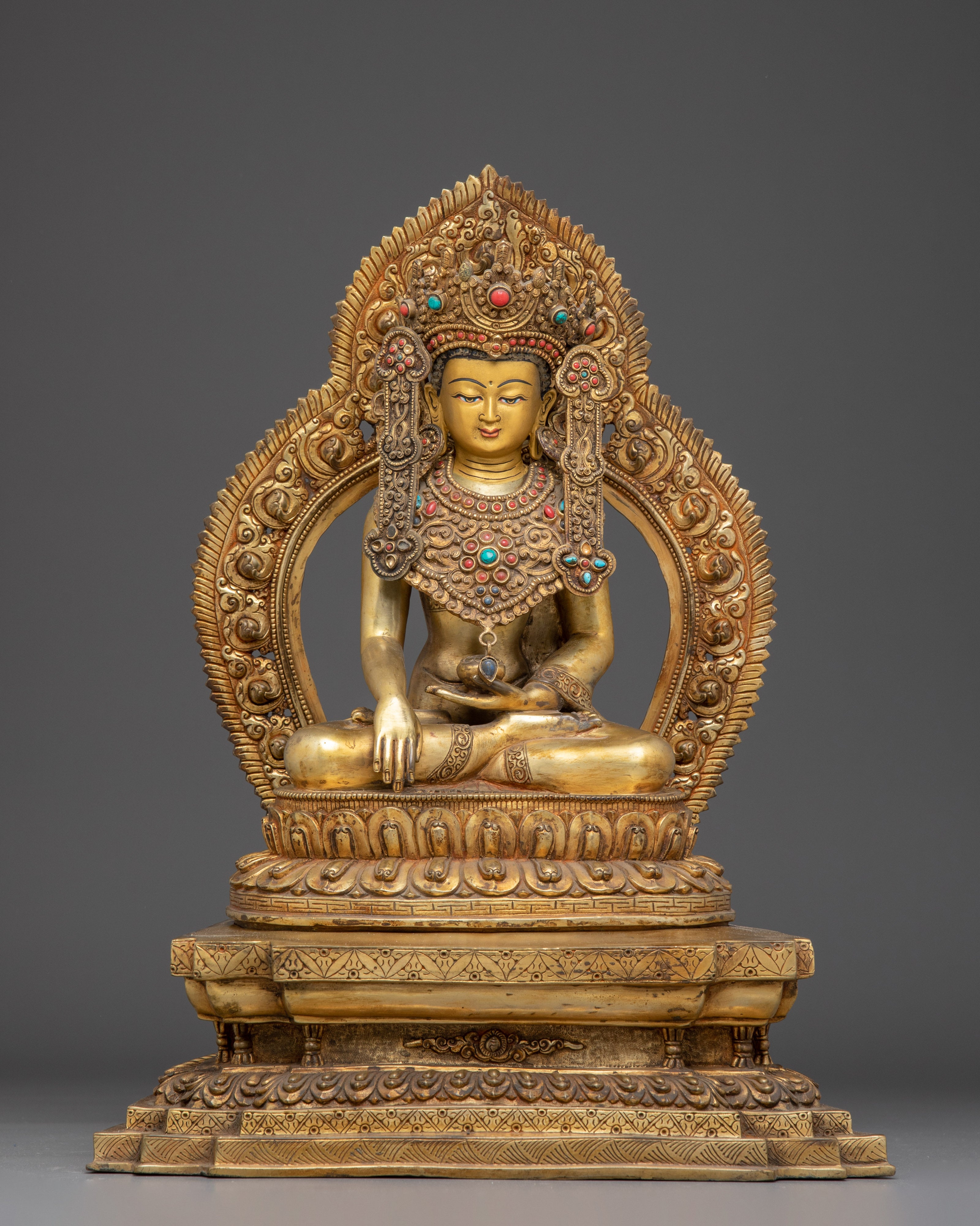 Golden Three Buddha Statues Set | Enlightened Buddha Trinity