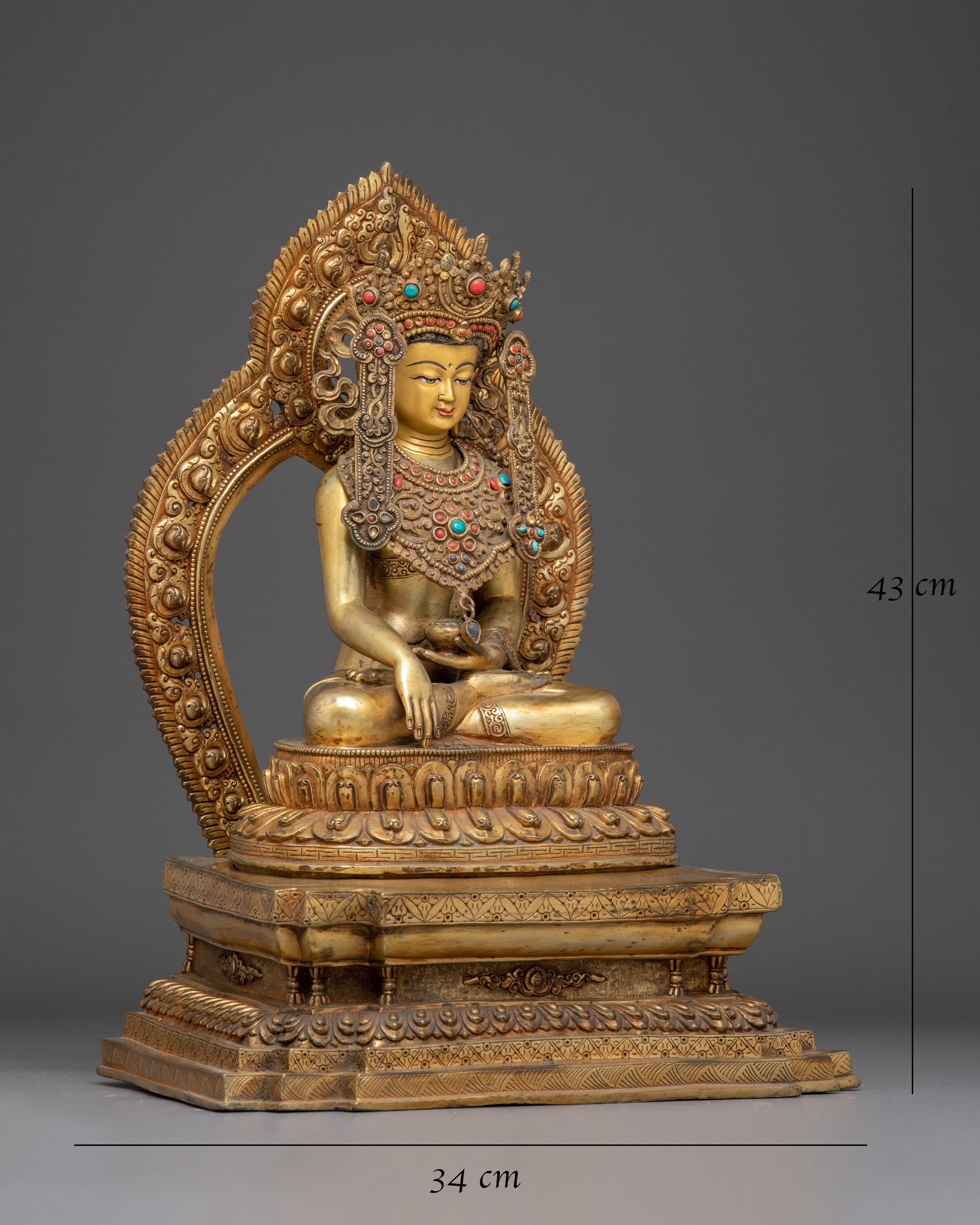 Golden Three Buddha Statues Set
