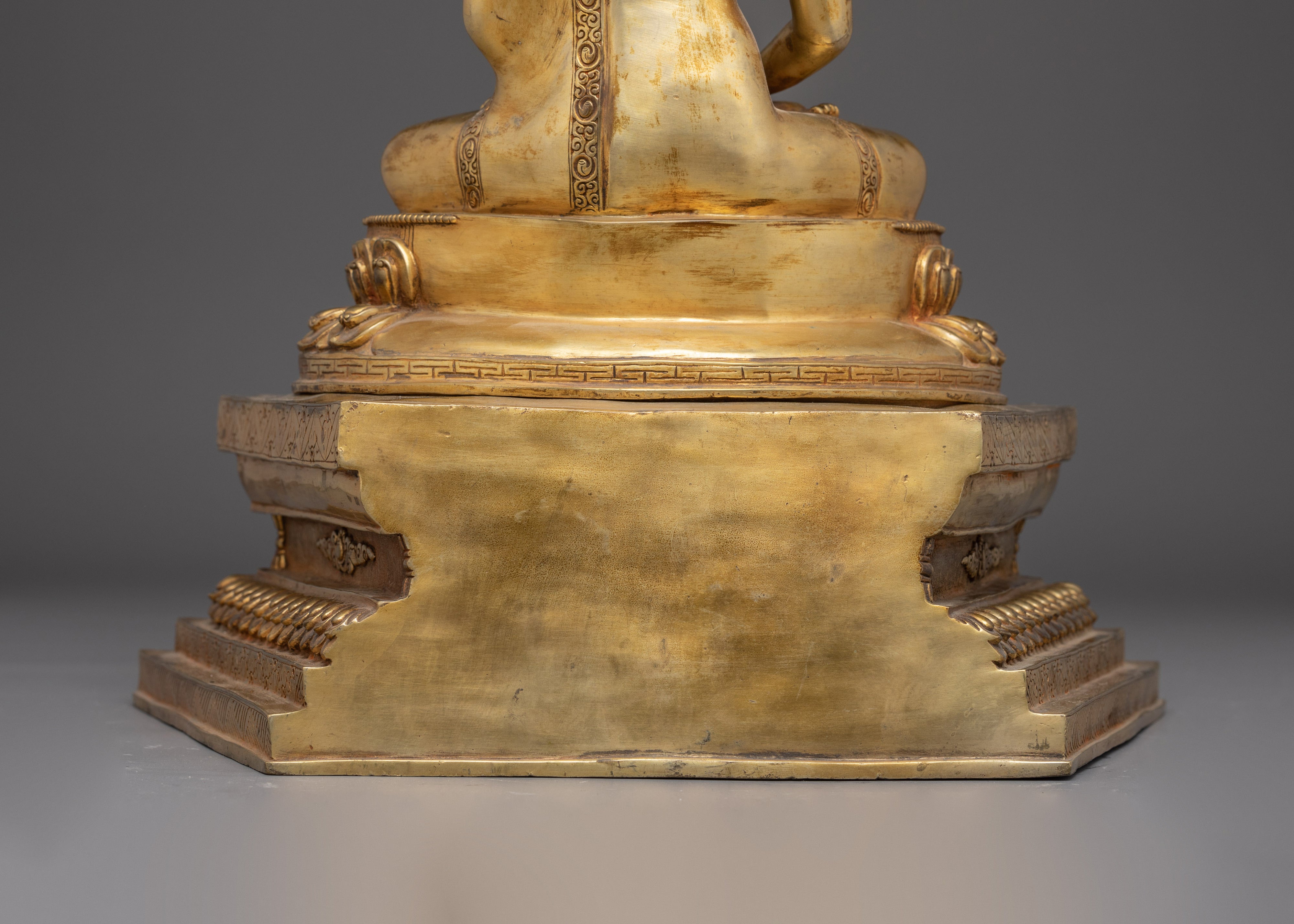 Handmade Gold Gilded Copper Amitabha Buddha Art | Pure Land Buddhist Decoration