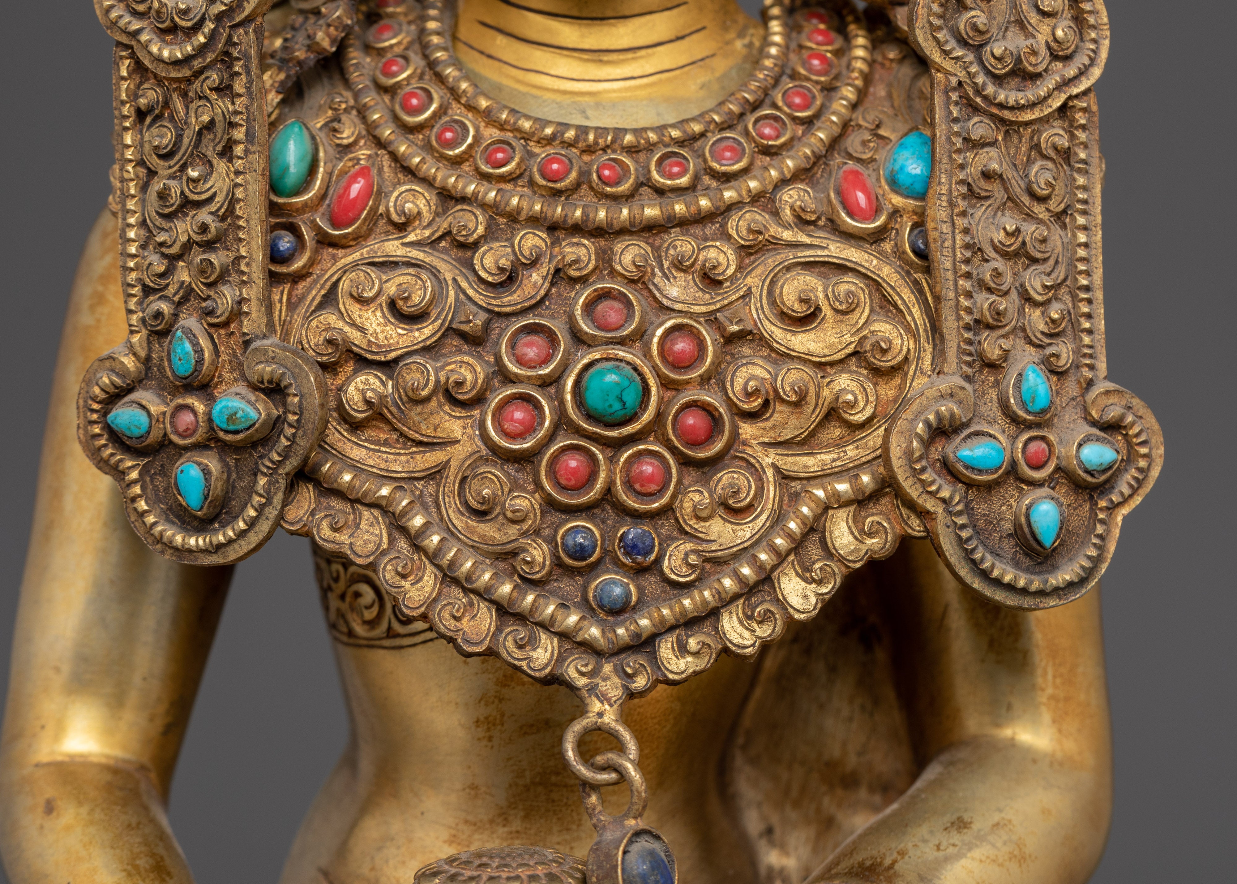 Handmade Gold Gilded Copper Amitabha Buddha Art | Pure Land Buddhist Decoration