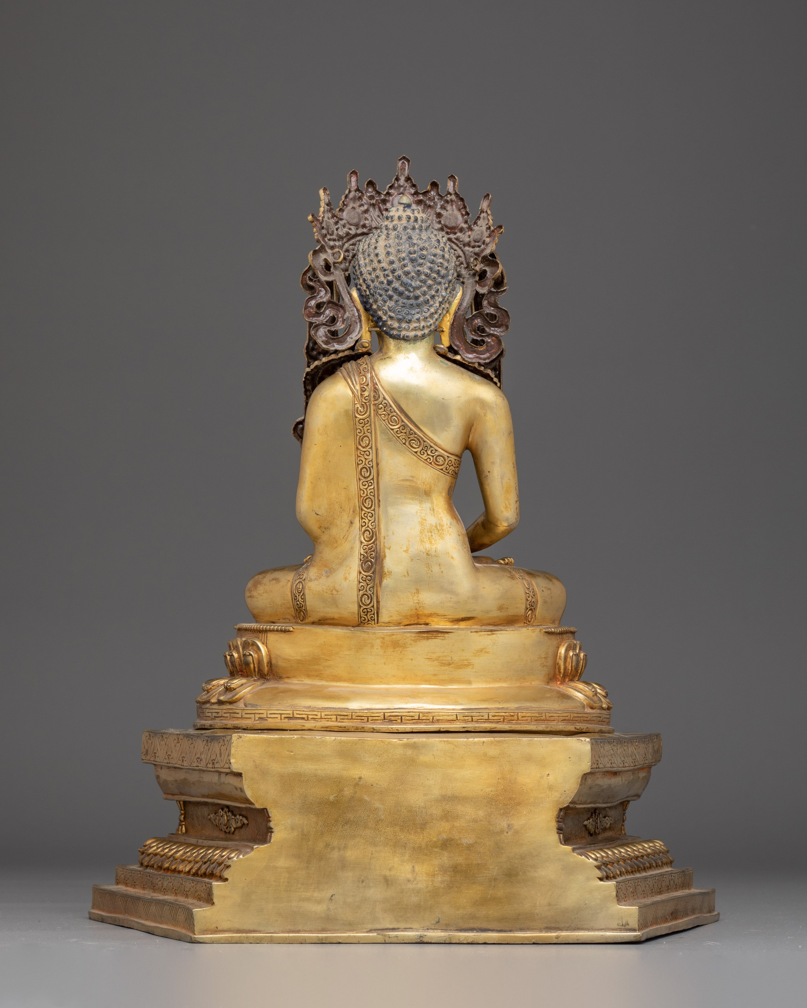 Handmade Gold Gilded Copper Amitabha Buddha Art | Pure Land Buddhist Decoration