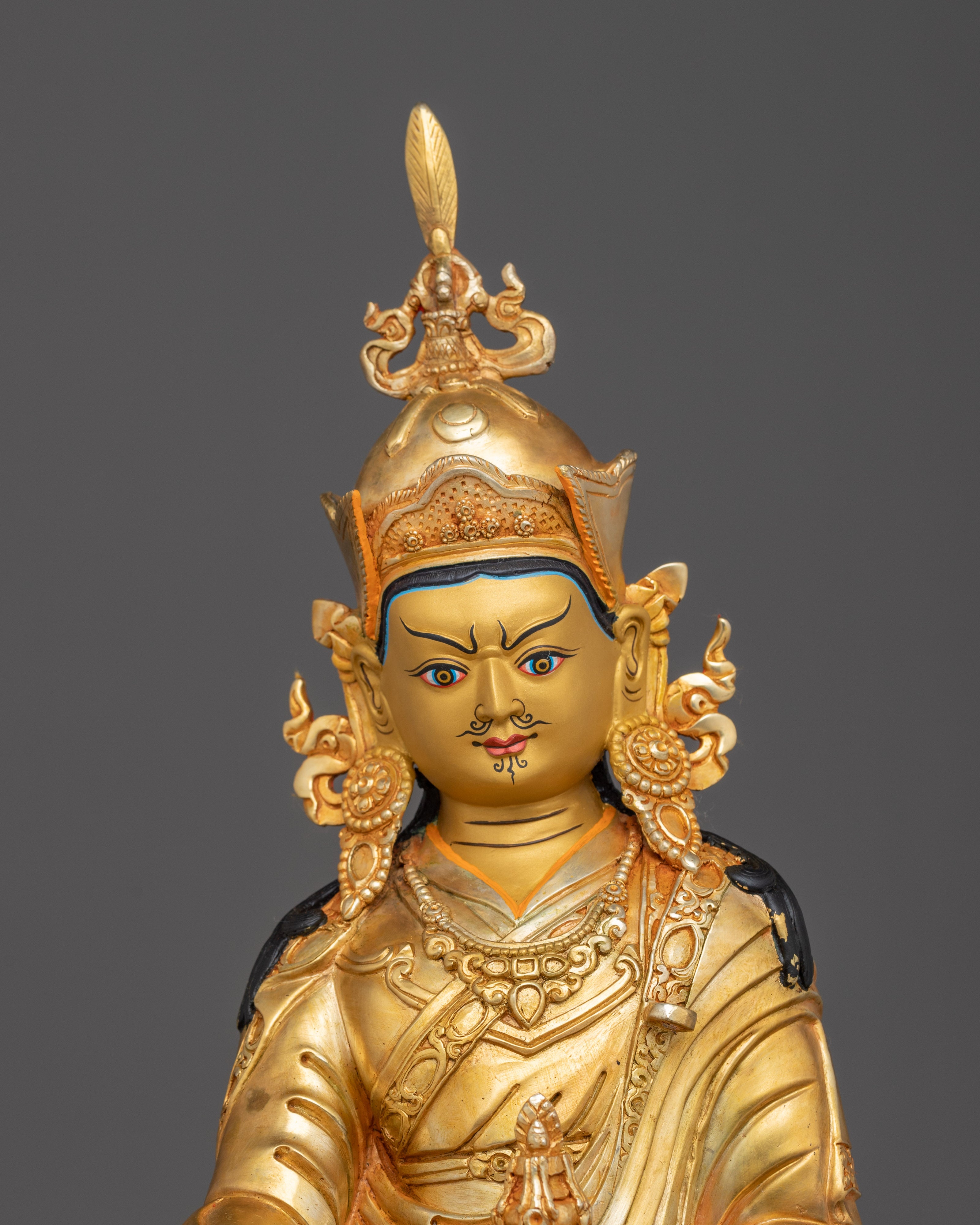 Sacred Lord Padmasambhava Sculpture: Tibetan Guru