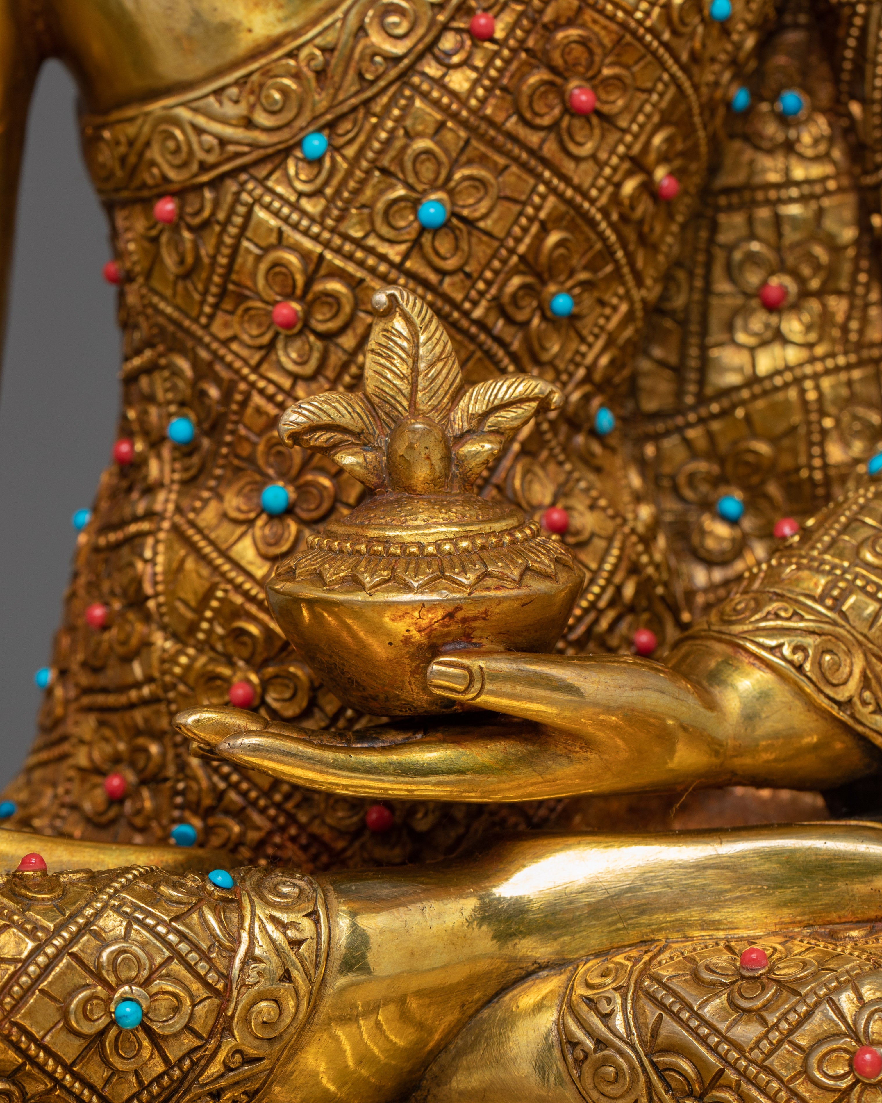 Handmade Buddha Trinity Statue: Three Buddhas of Boundless Grace