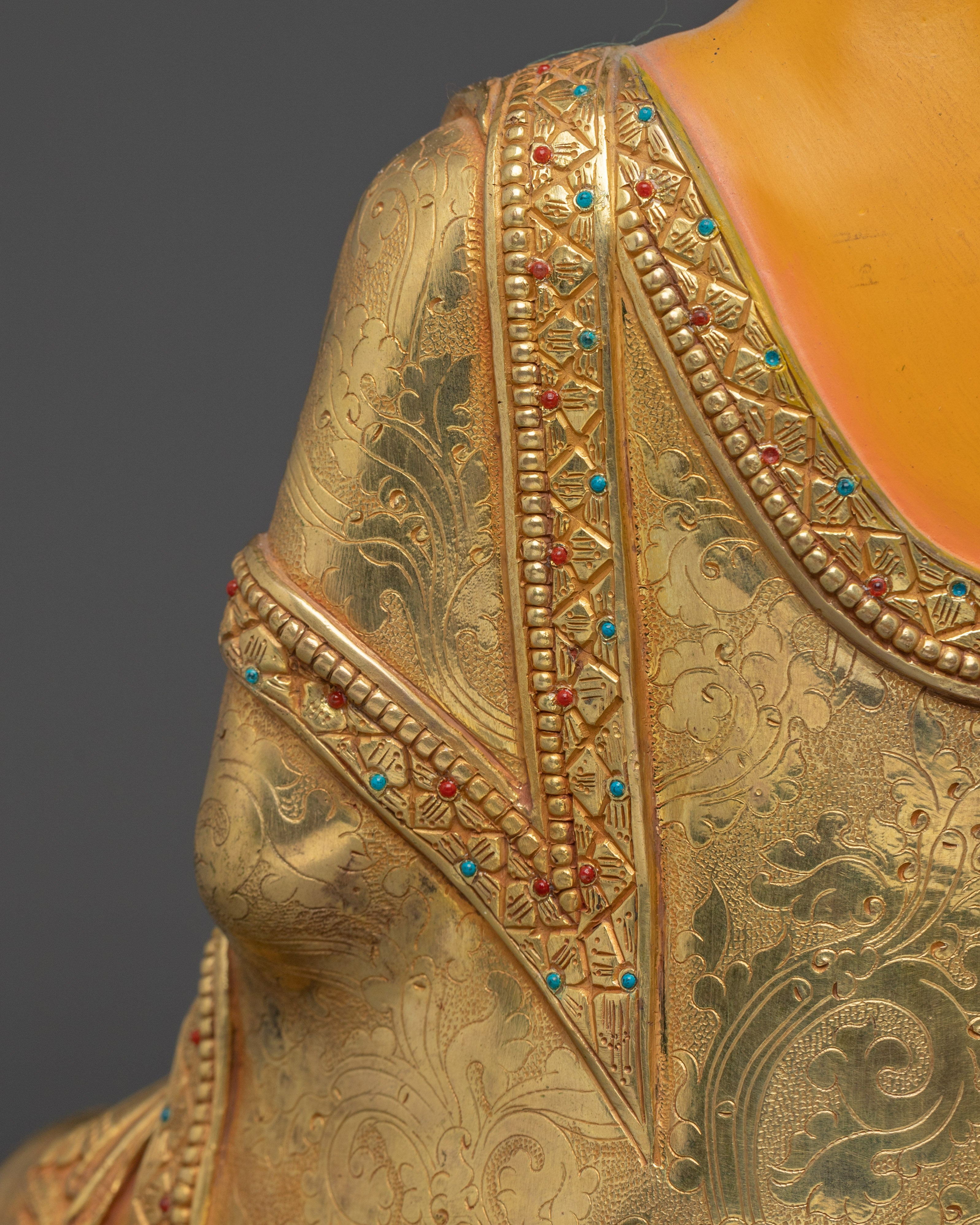 Traditional Shakyamuni Buddha Figurine | 24K Gold Gilded Statue