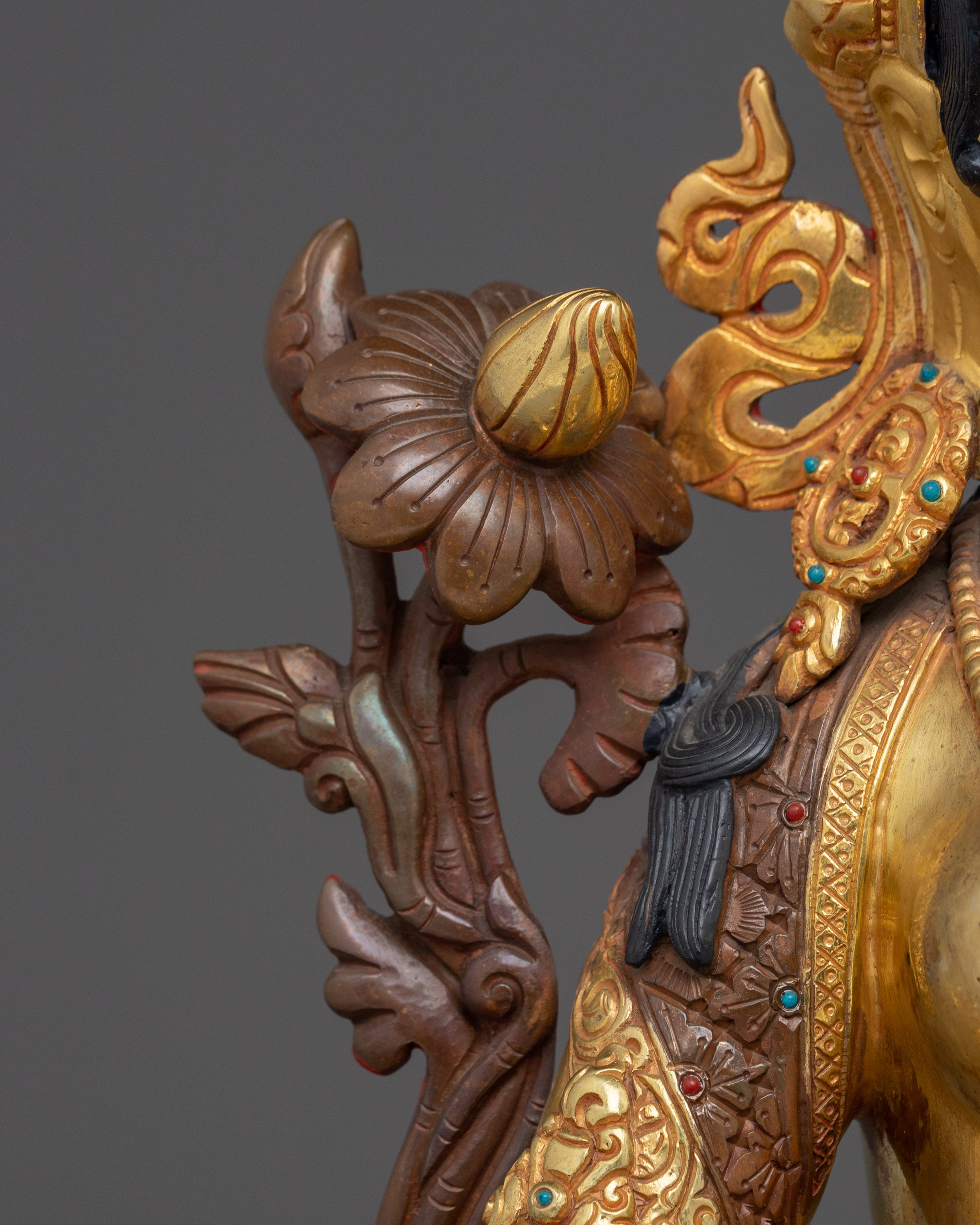 Green Tara Golden Art : Swift Liberator Goddess