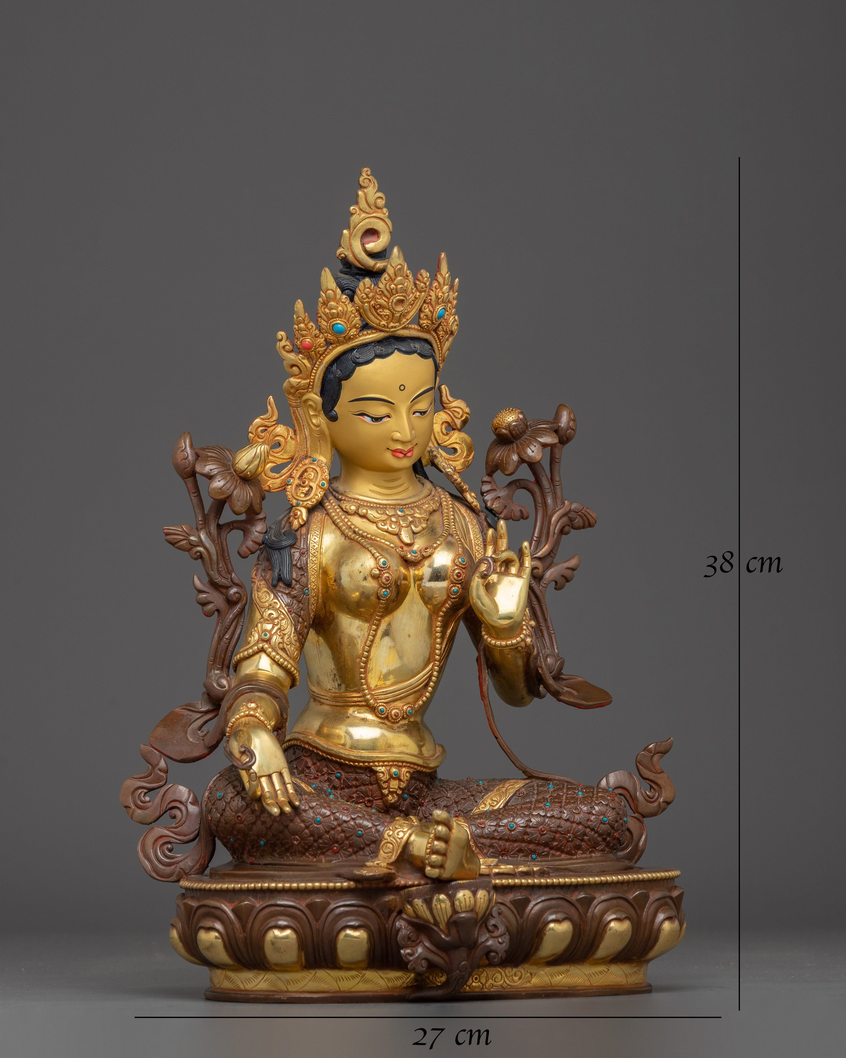 Golden Green Tara Golden Art: Swift Liberator Goddess