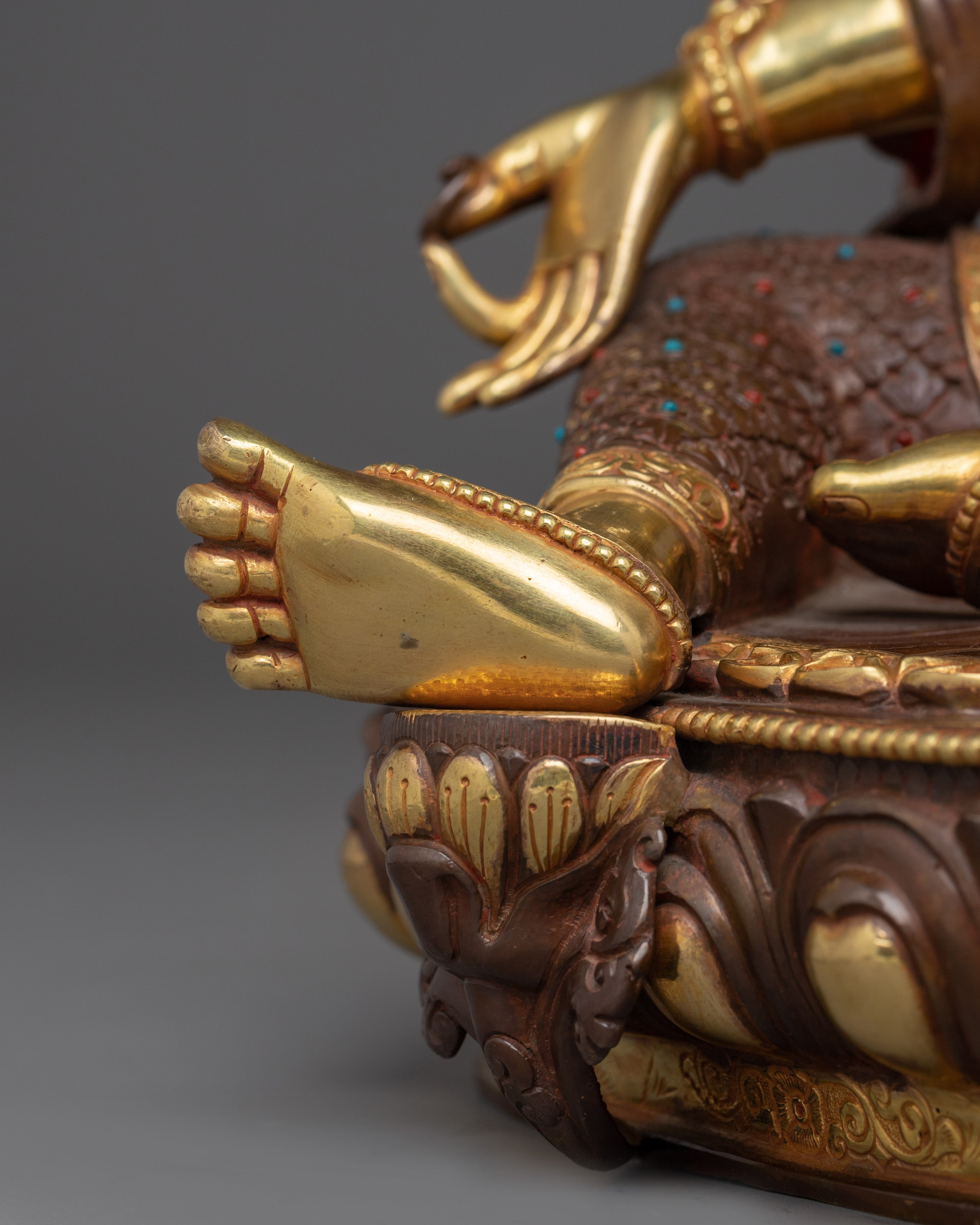 Green Tara Golden Art : Swift Liberator Goddess