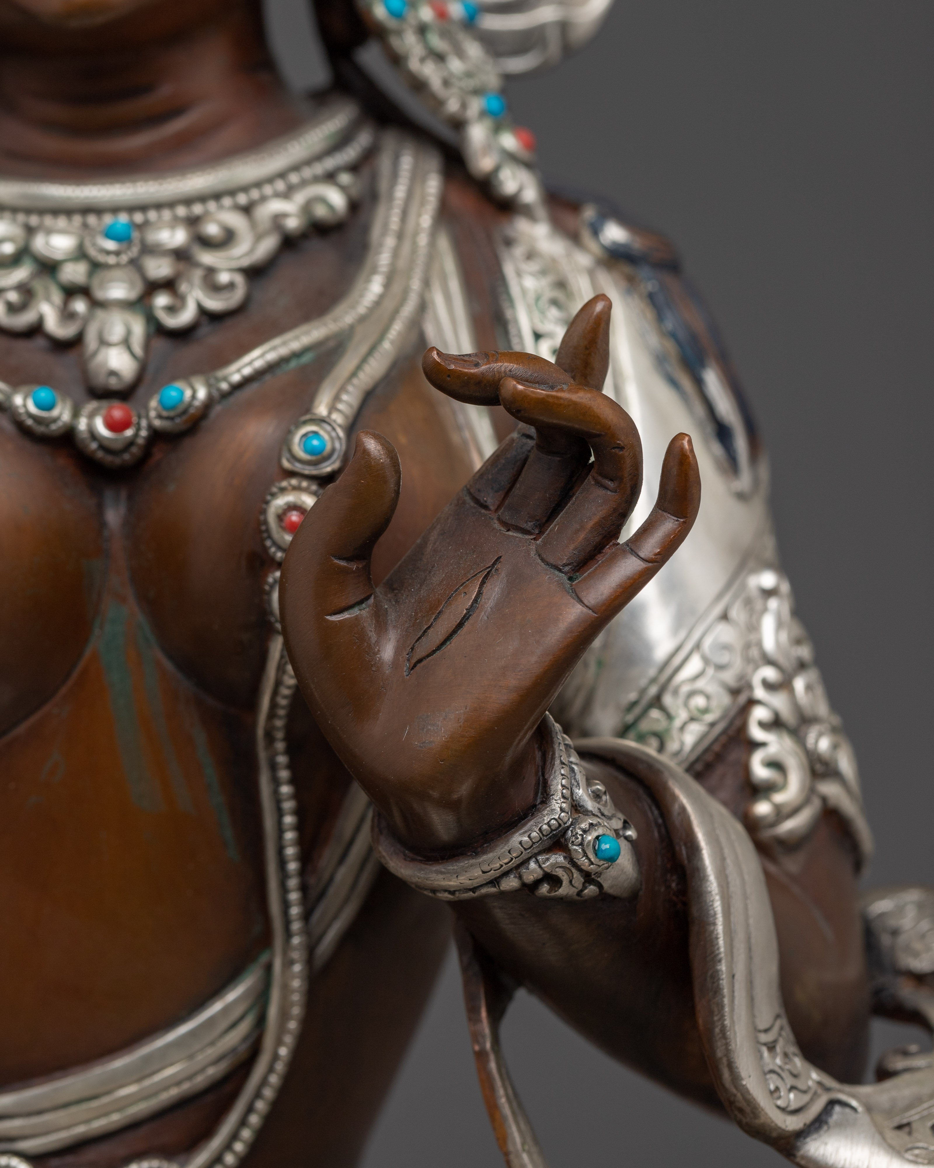 Three Eyes Beautiful Deity Dukar Art - Symbol of Protection and Liberation