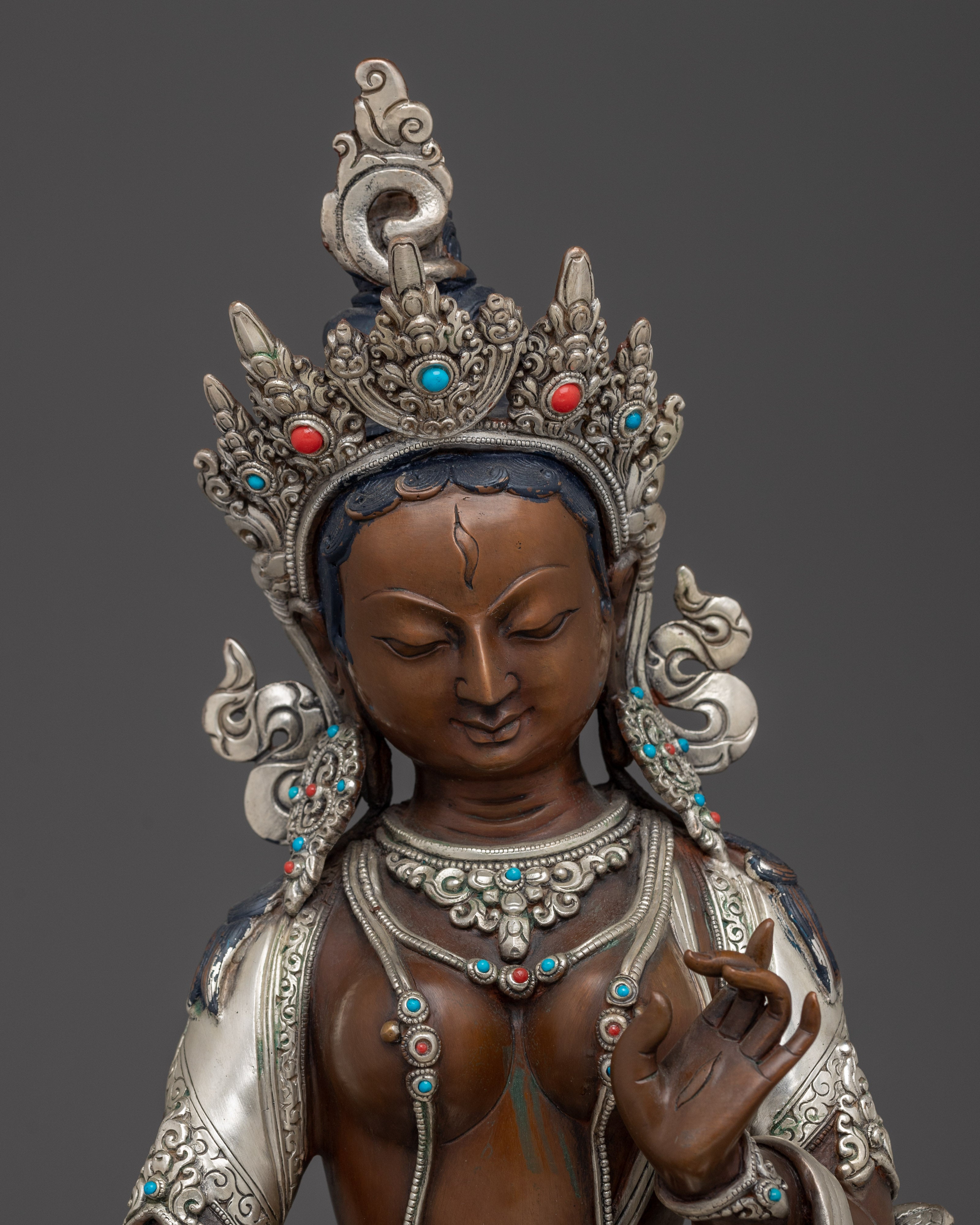 Three Eyes Beautiful Deity Dukar Art - Symbol of Protection and Liberation