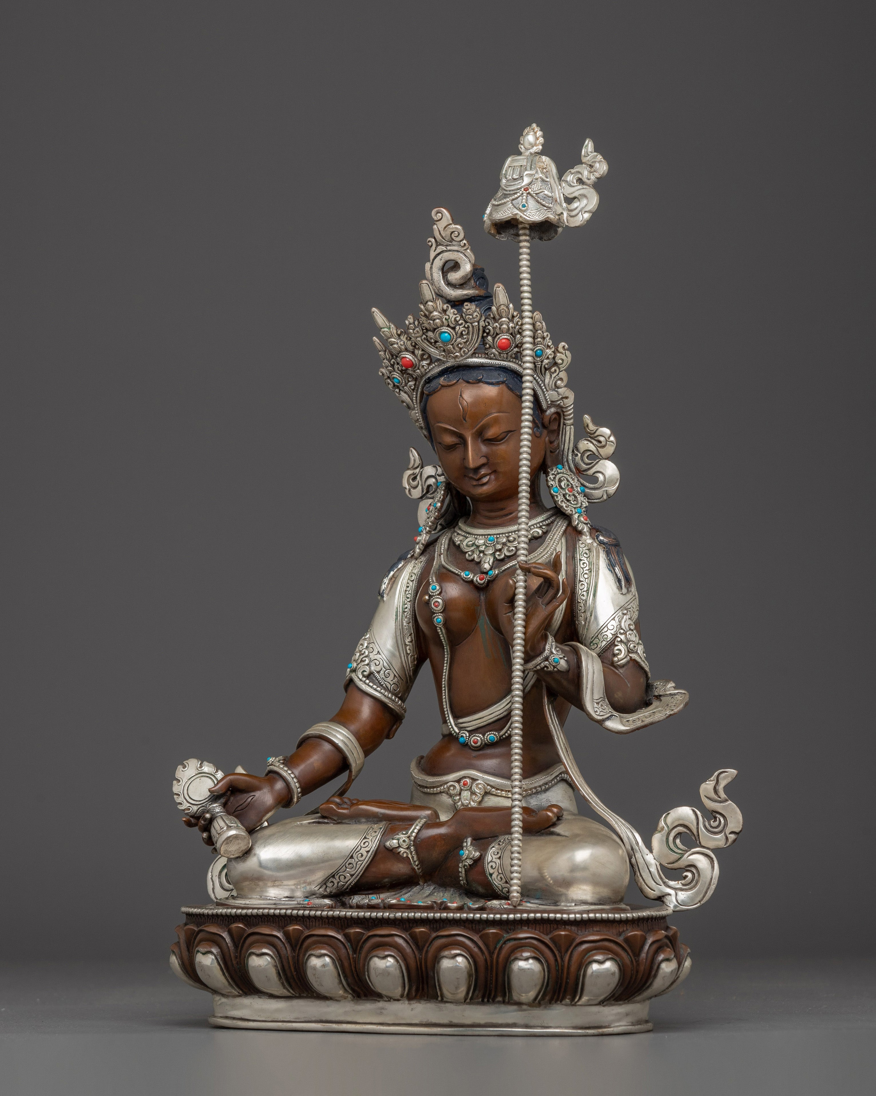 Three Eyes Beautiful Deity Dukar Art - Symbol of Protection and Liberation