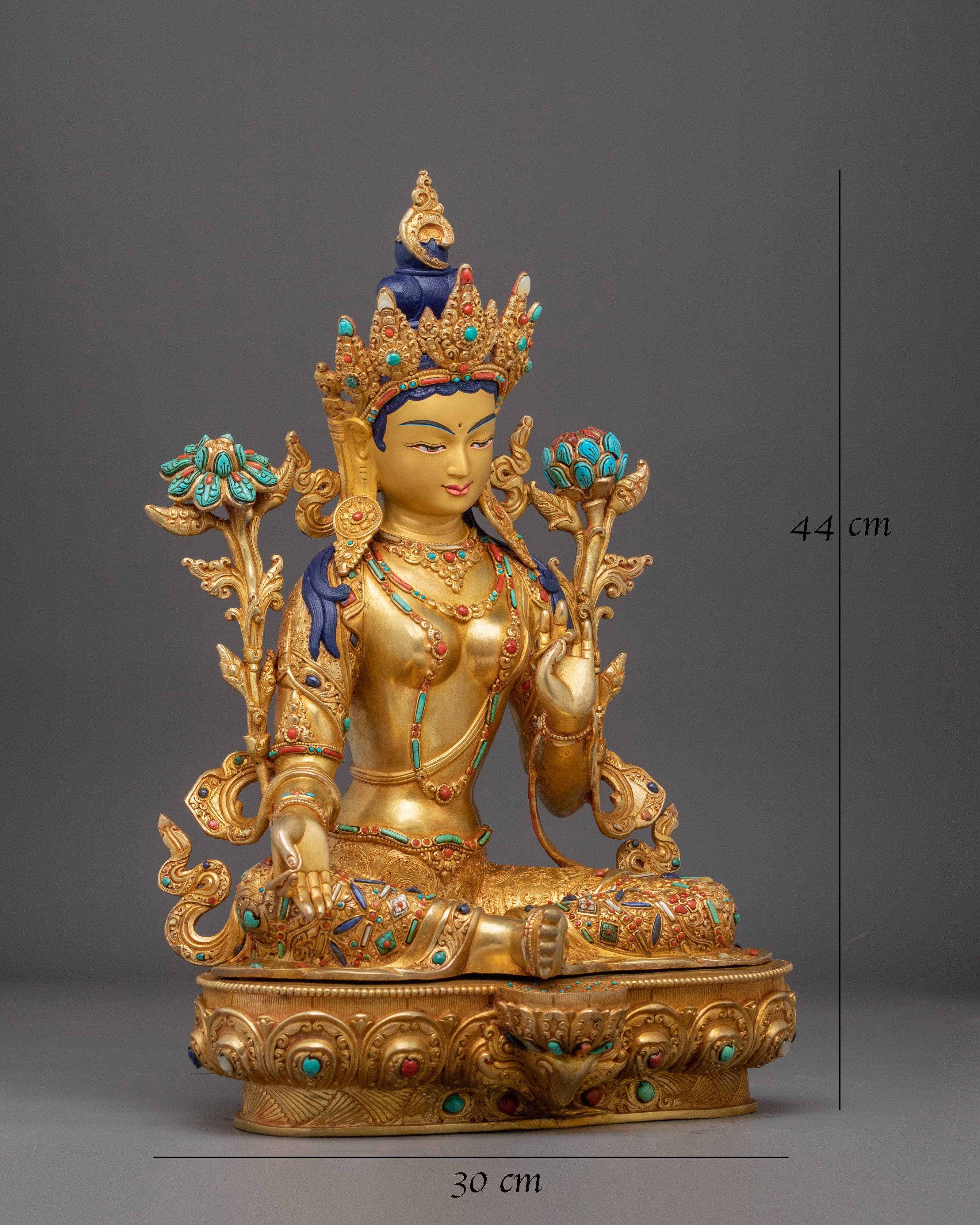 Green Tara Handmade Statue: Mother of Liberation