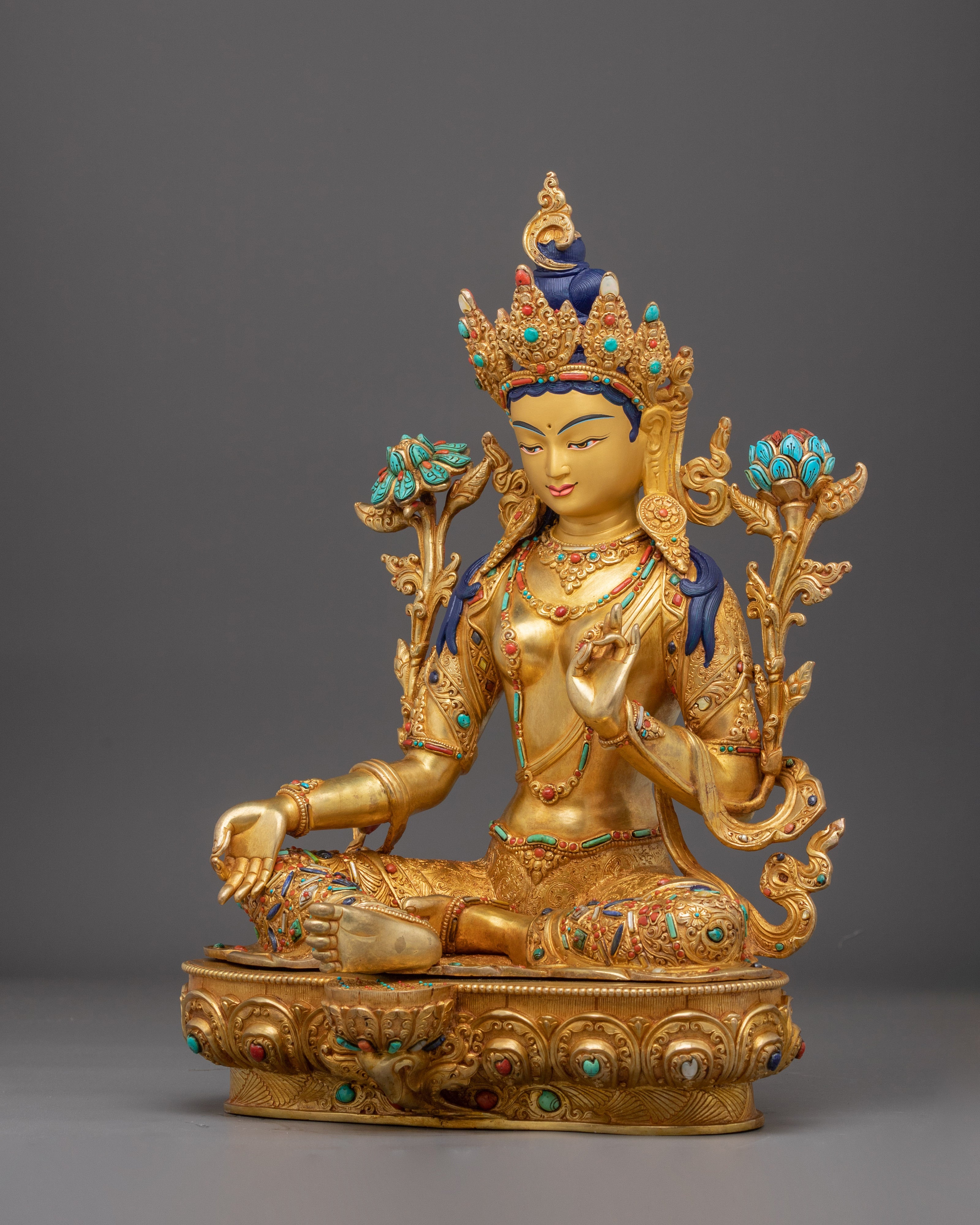 Green Tara Handmade Statue: Mother of Liberation