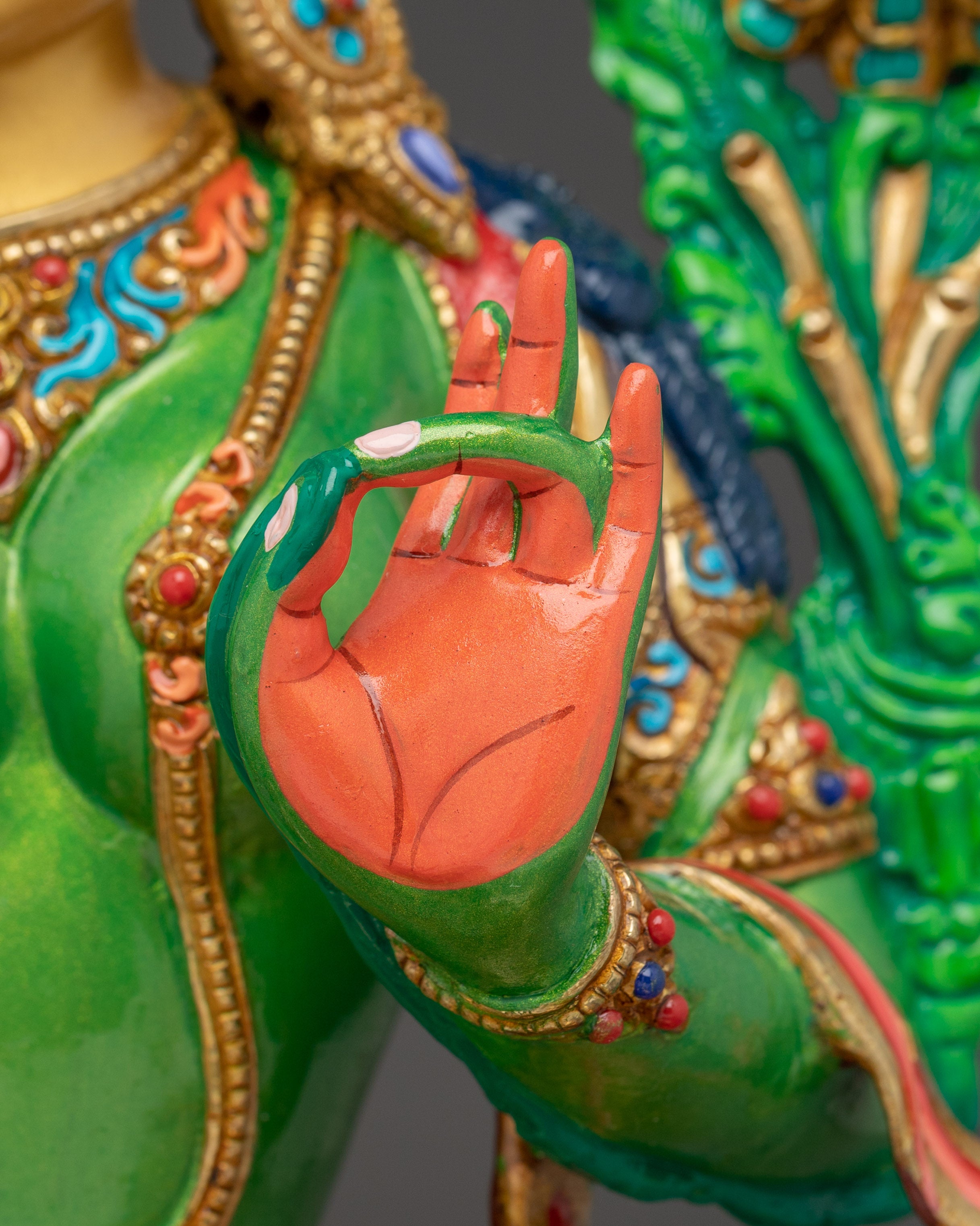Green Tara Artwork, Divine Icon | Nepali Crafted Himalayan Statue