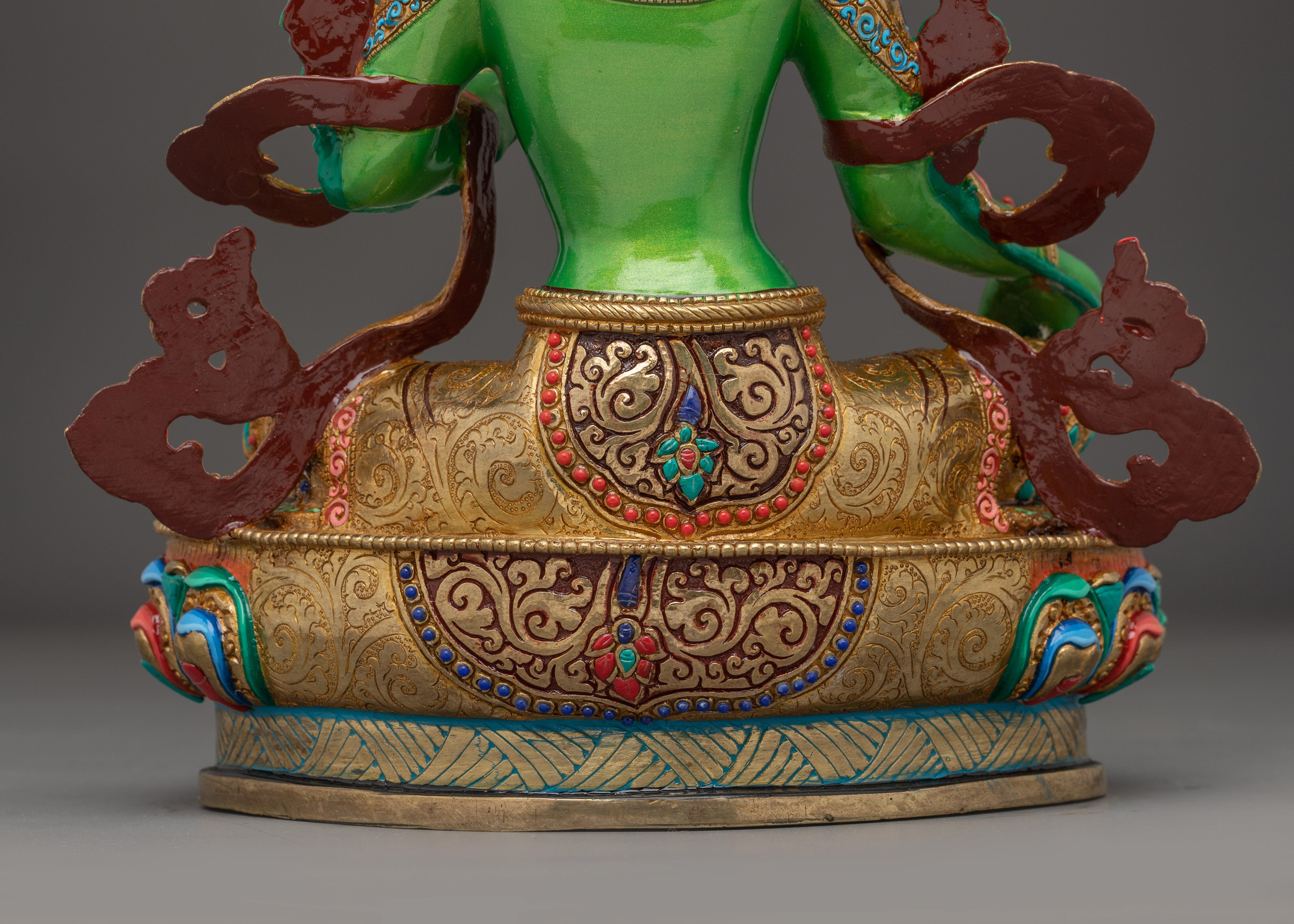 Green Tara Artwork, Divine Icon | Nepali Crafted Himalayan Statue