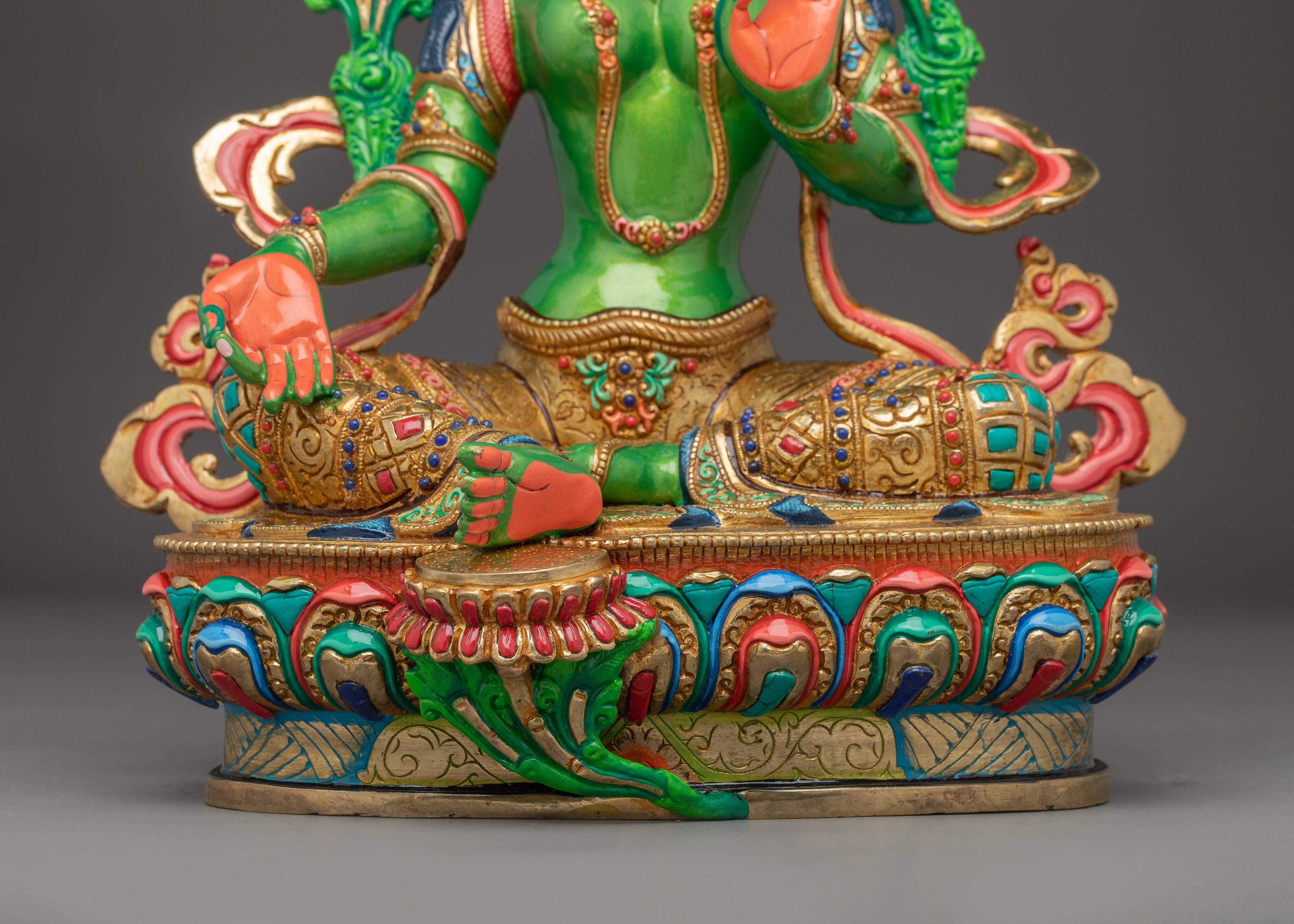 Green Tara Artwork, Divine Icon | Nepali Crafted Himalayan Statue
