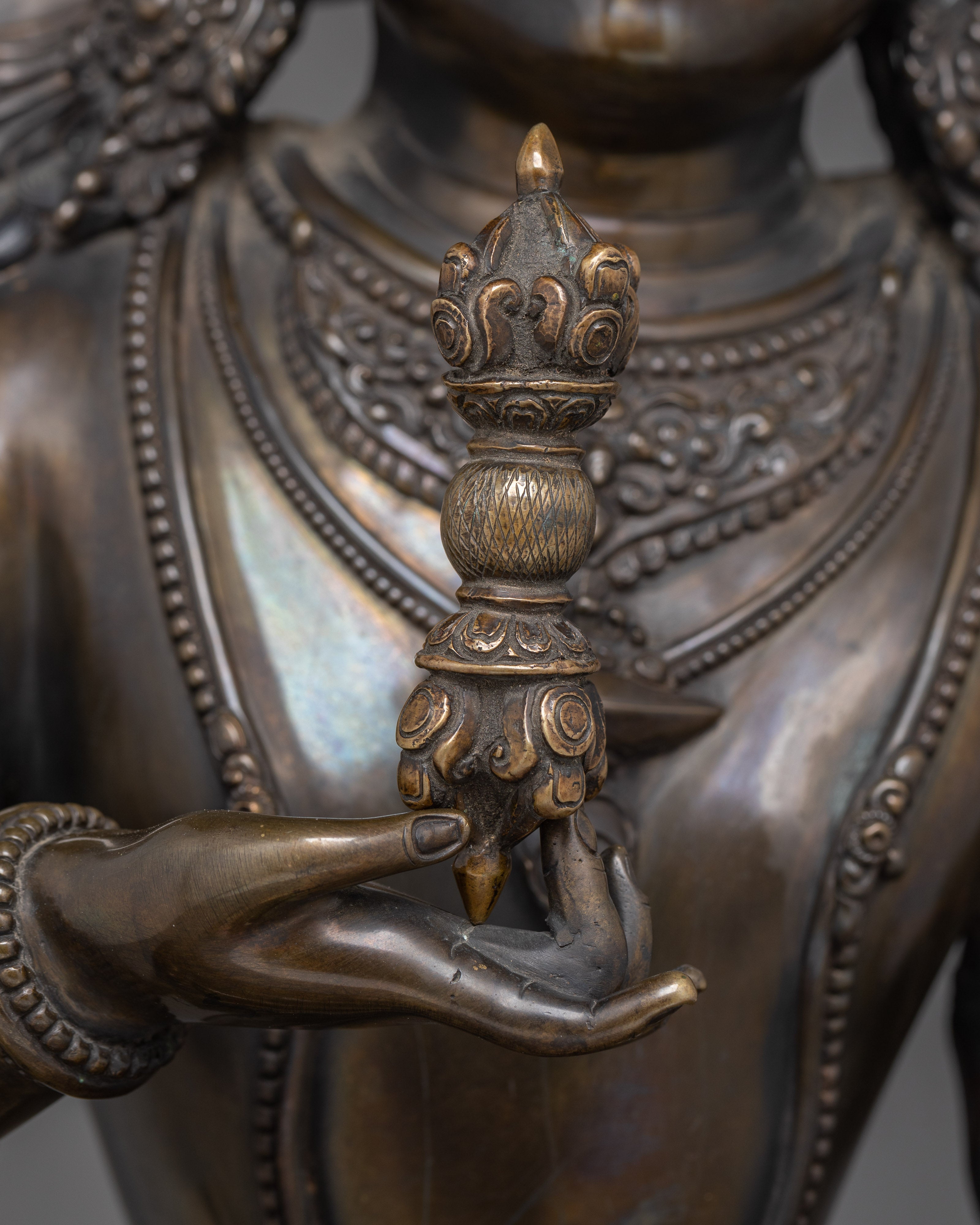 Vajrasattva Oxidized Copper Artwork - Symbol of Spiritual Enlightenment