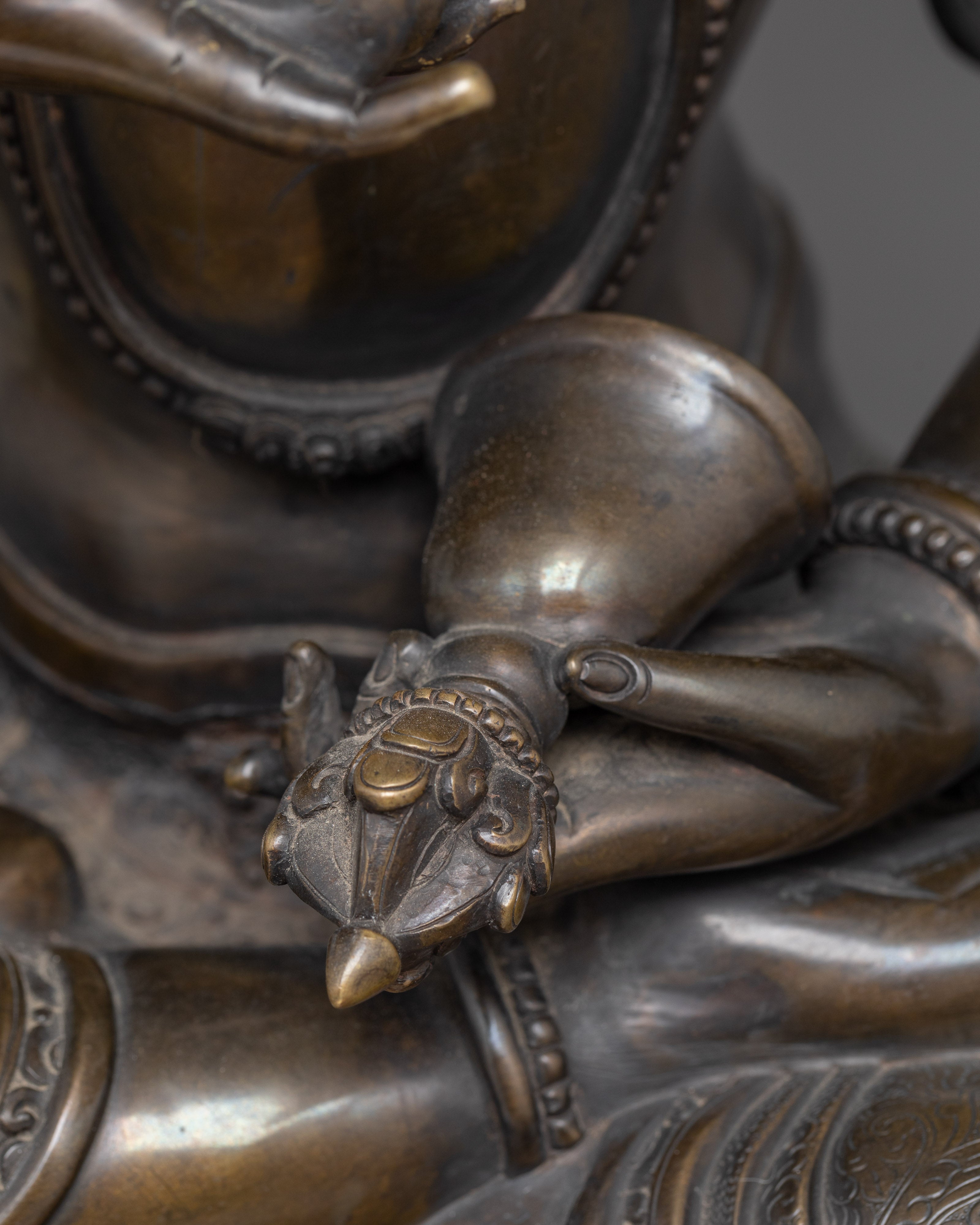 Vajrasattva Oxidized Copper Artwork - Symbol of Spiritual Enlightenment