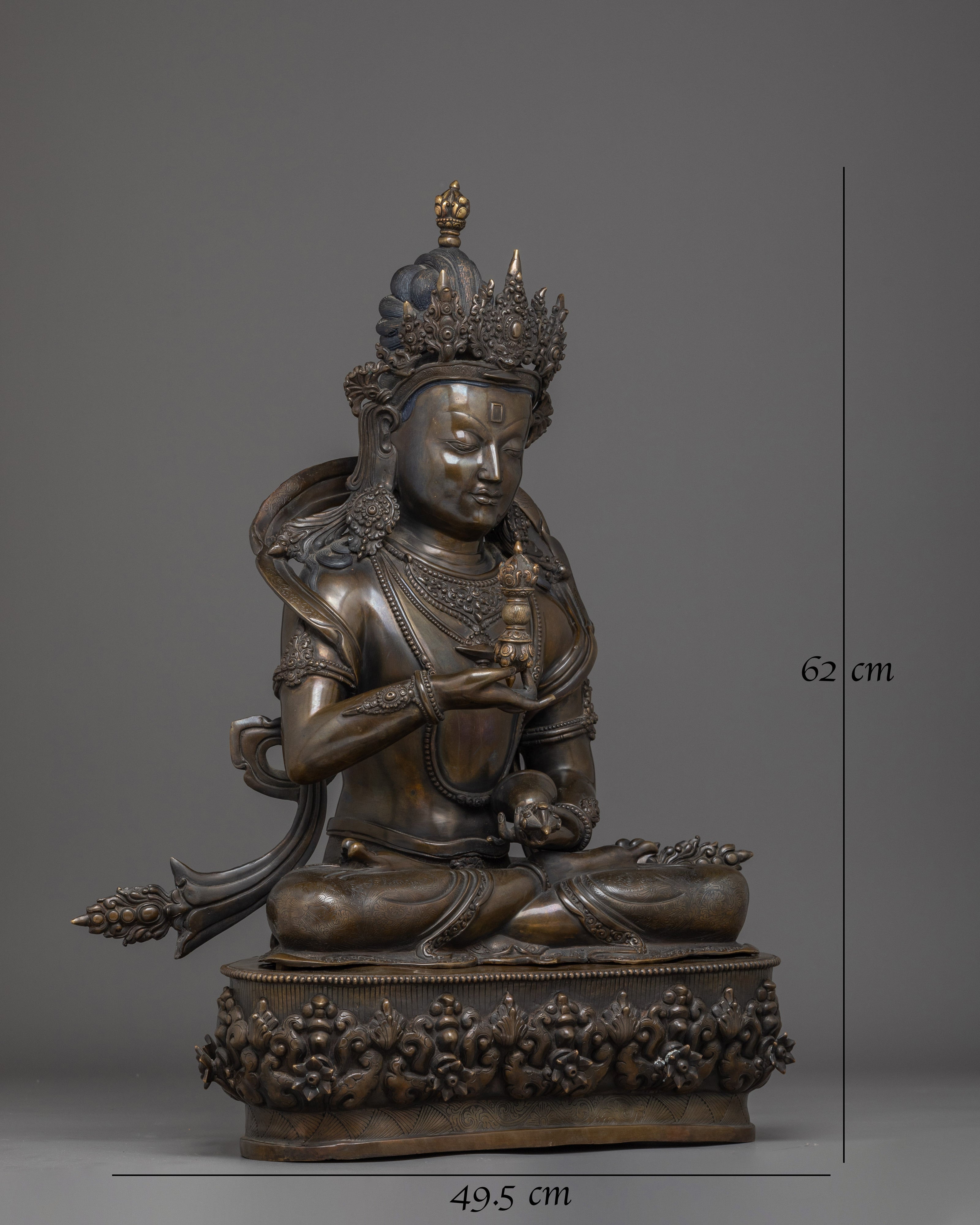 Vajrasattva Oxidized Copper Artwork - Symbol of Spiritual Enlightenment