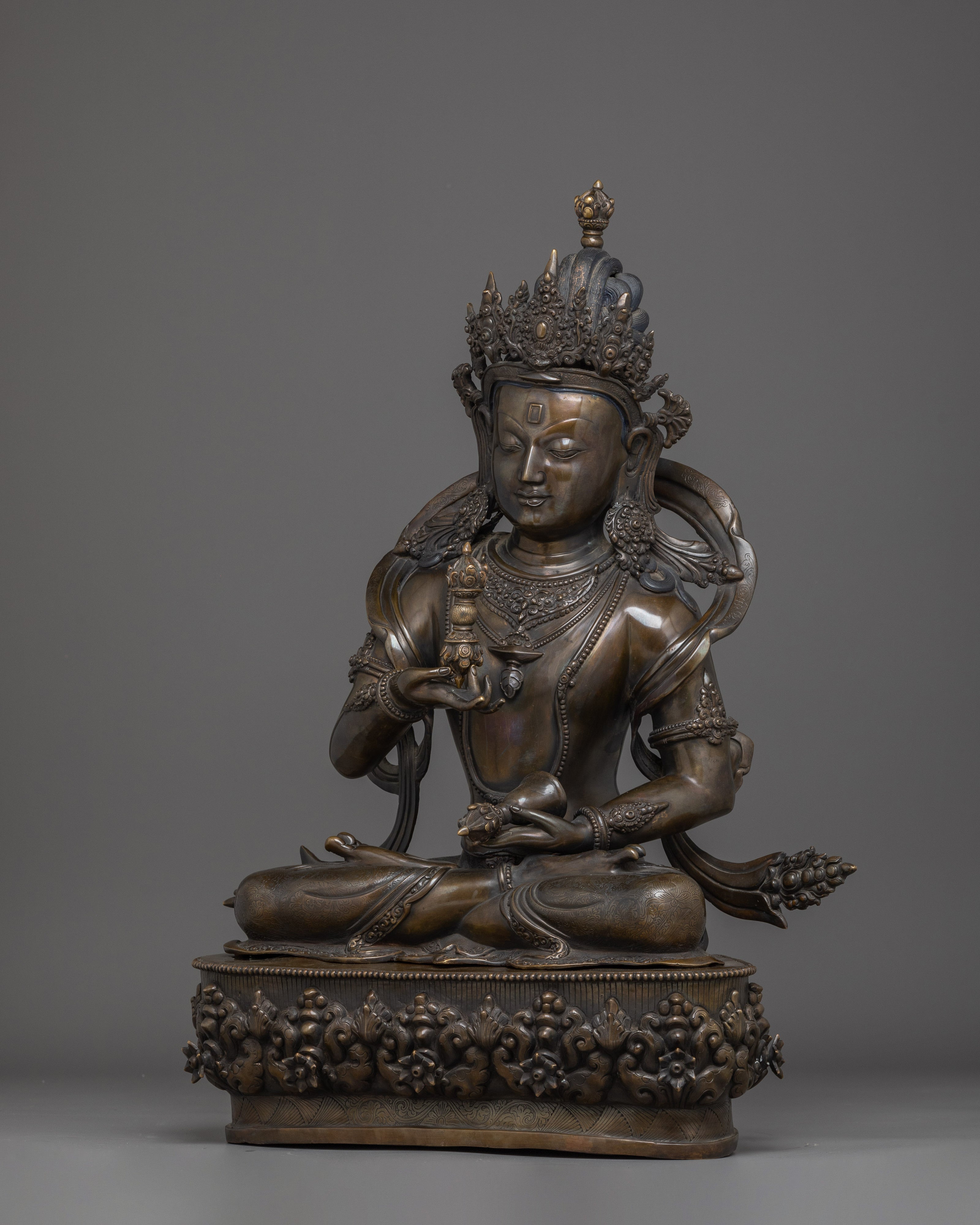 Vajrasattva Oxidized Copper Artwork - Symbol of Spiritual Enlightenment