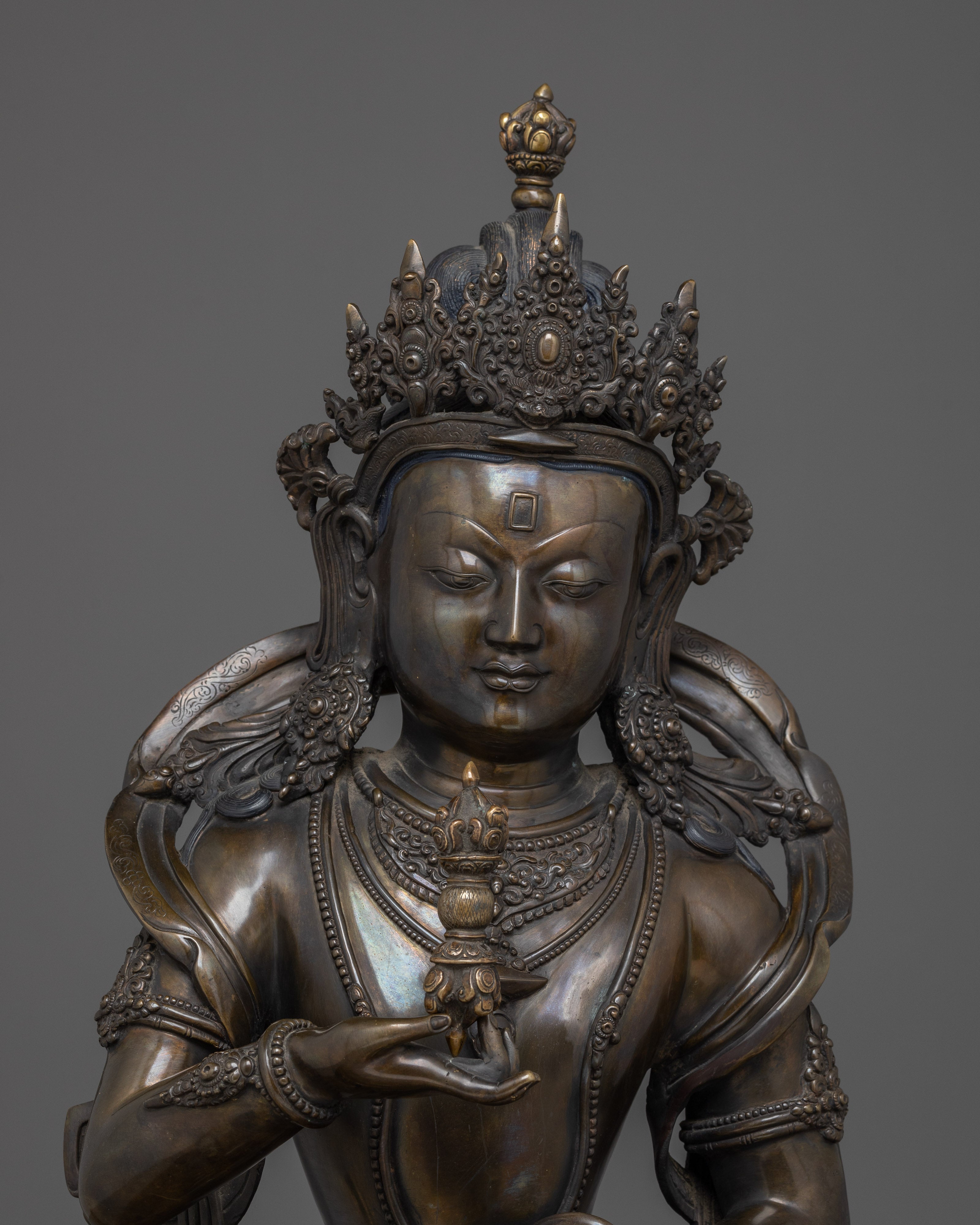 Vajrasattva Oxidized Copper Artwork - Symbol of Spiritual Enlightenment