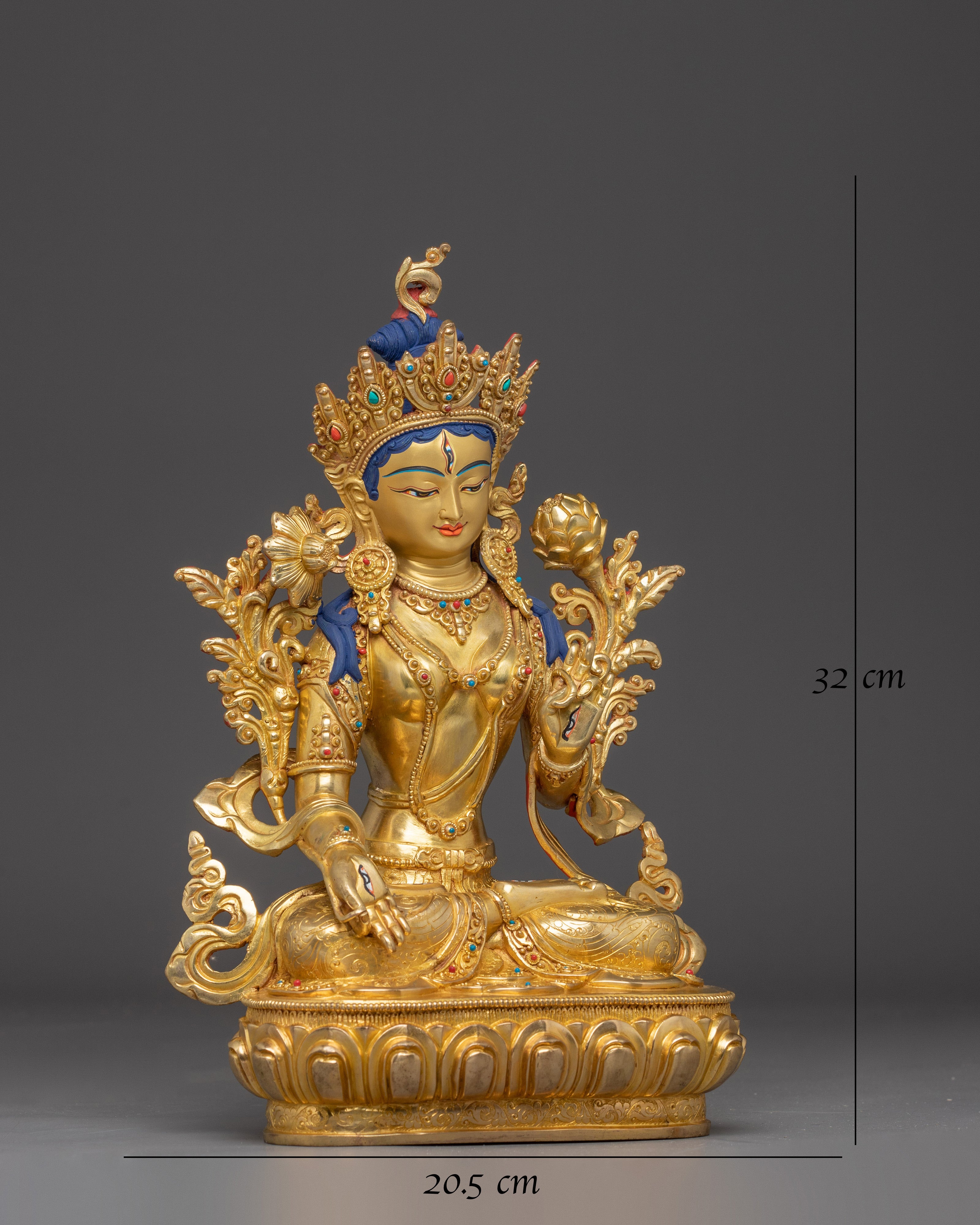 Healing Goddess Handmade White Tara Statue | Tibetan Buddhist Art