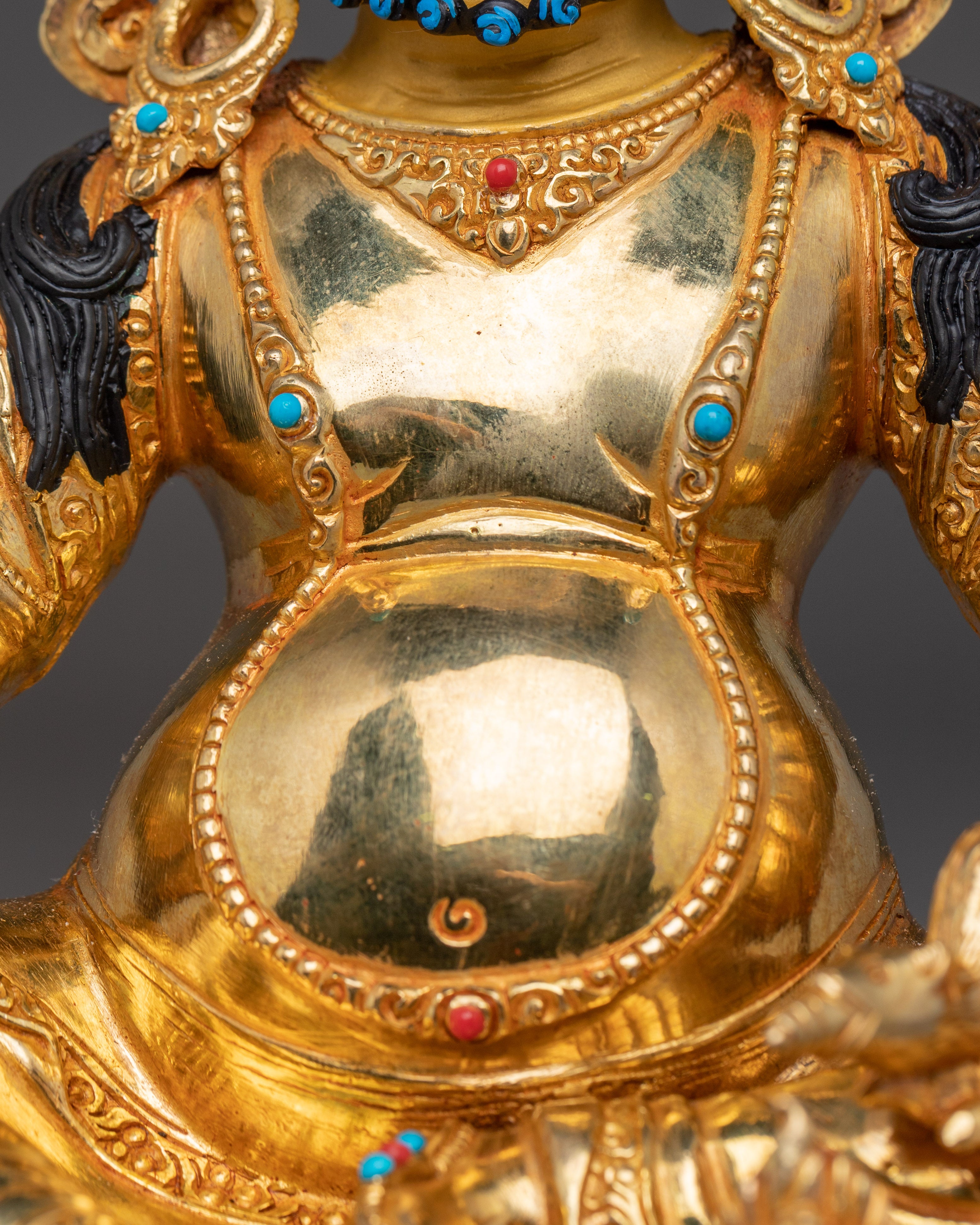 Tibetan Icon Dzambhala Statue: Buddhist Wealth God