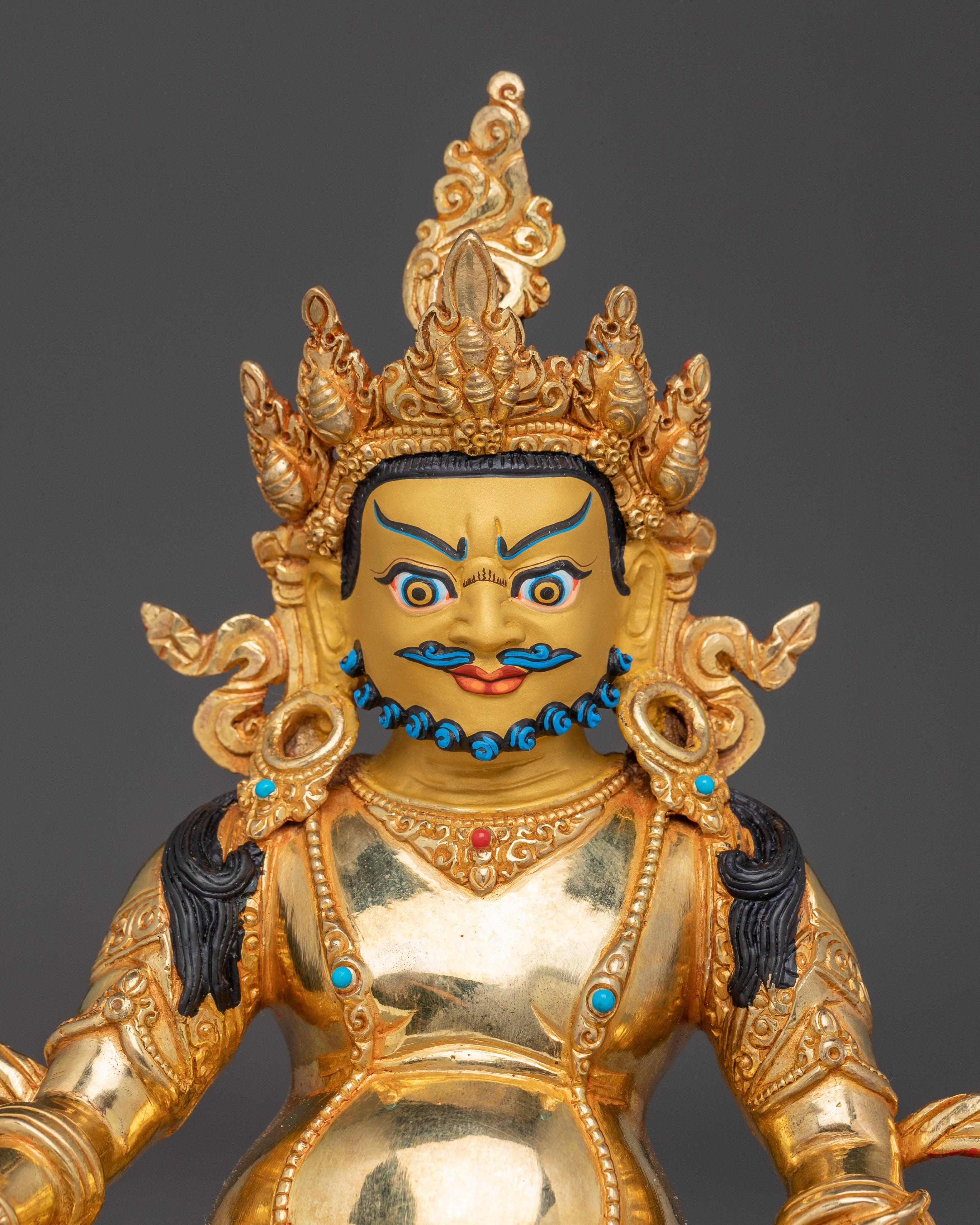 Tibetan Icon Dzambhala Statue: Buddhist Wealth God