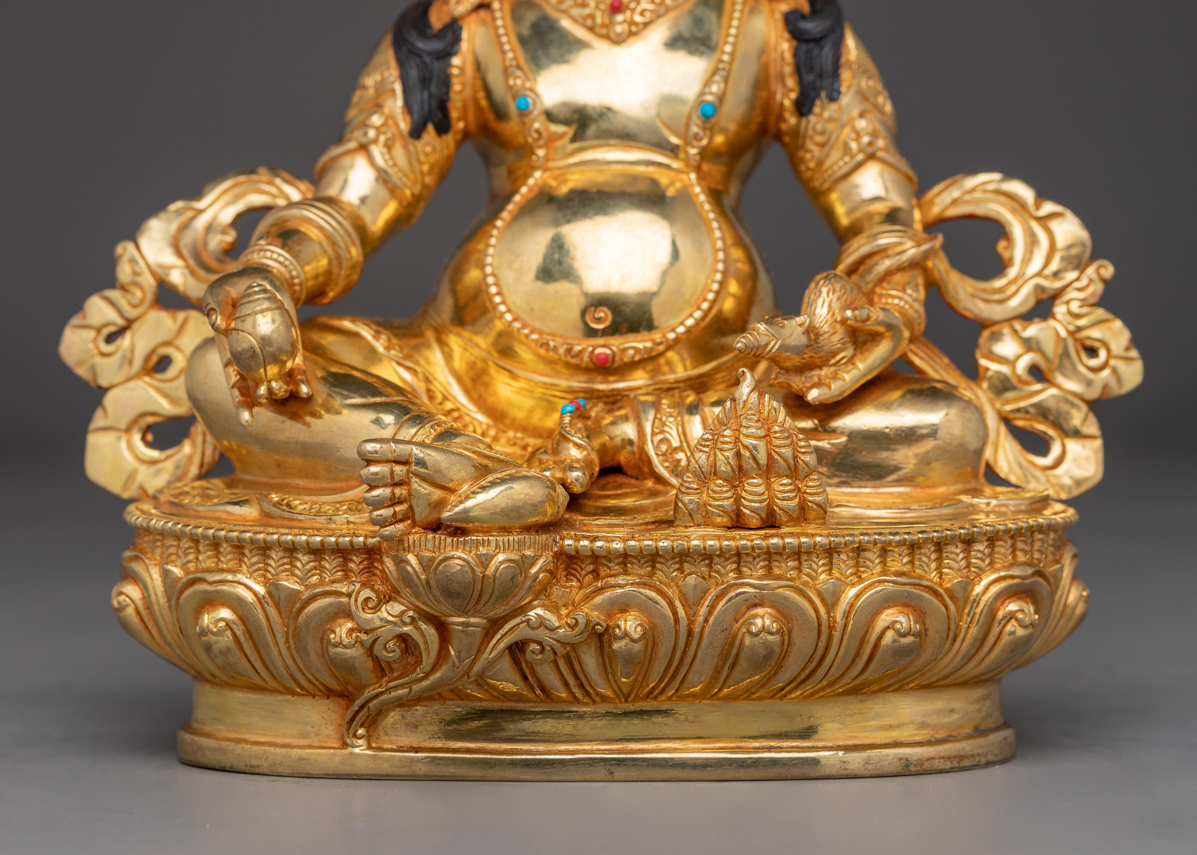 Tibetan Icon Dzambhala Statue: Buddhist Wealth God