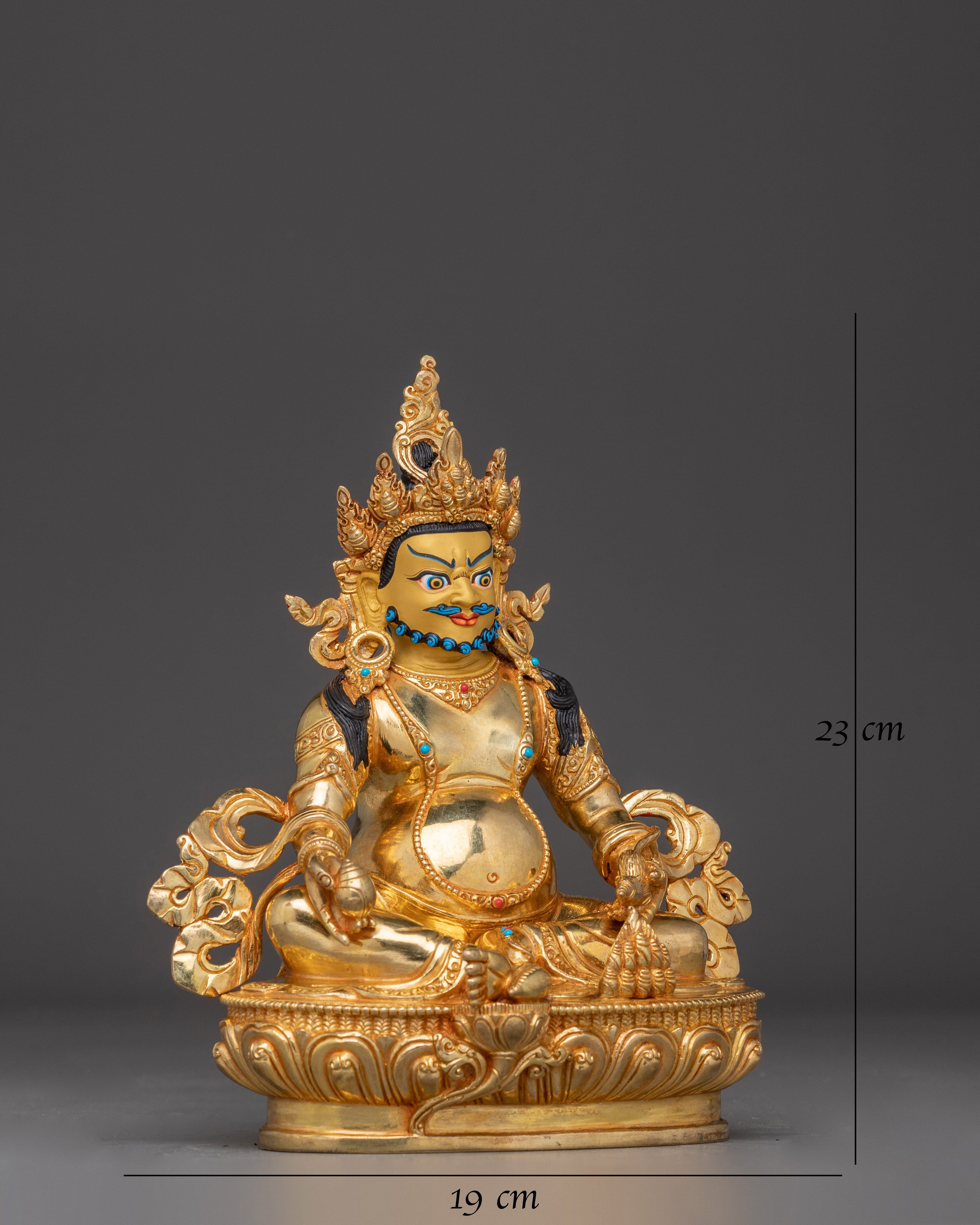 Tibetan Icon Dzambhala Statue: Buddhist Wealth God