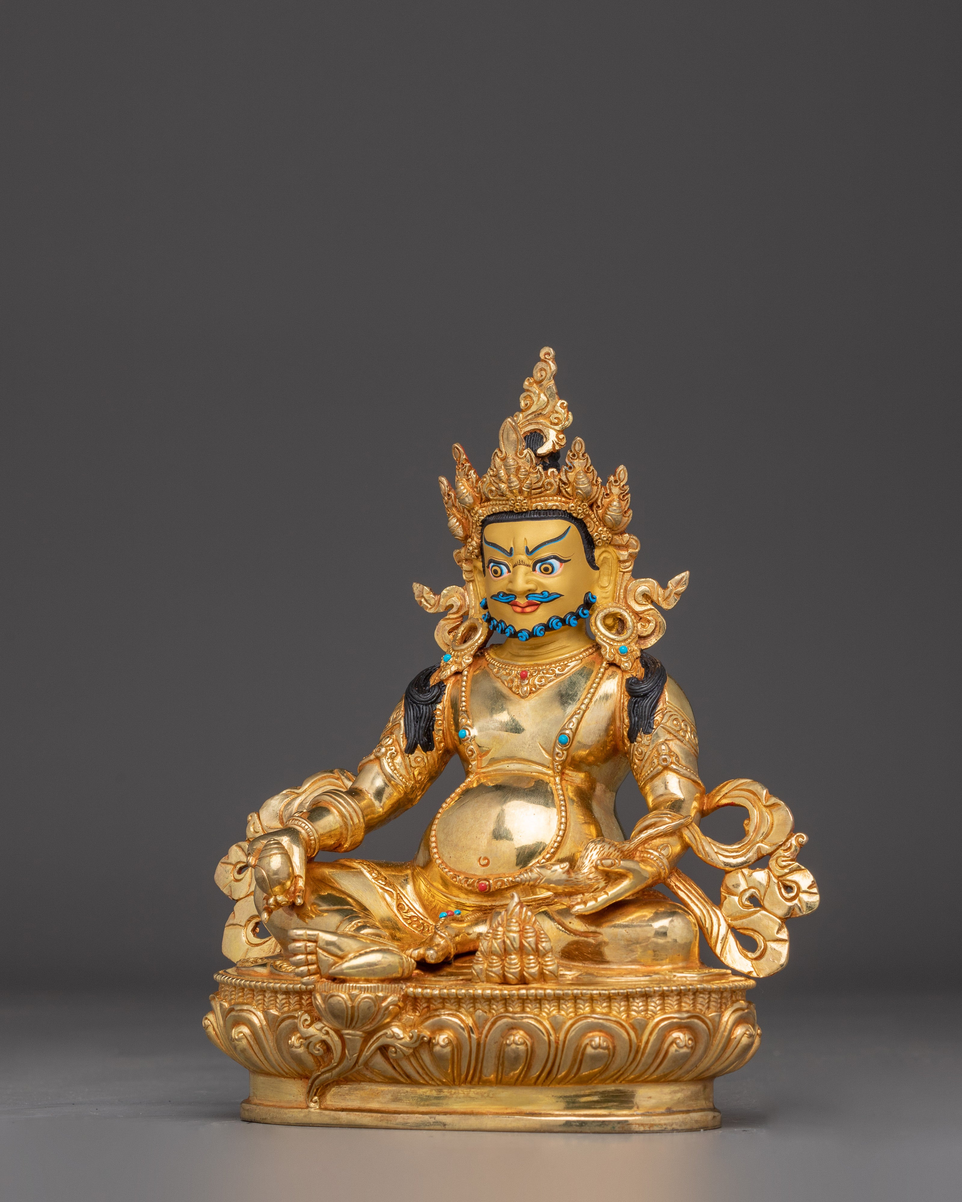 Tibetan Icon Dzambhala Statue: Buddhist Wealth God