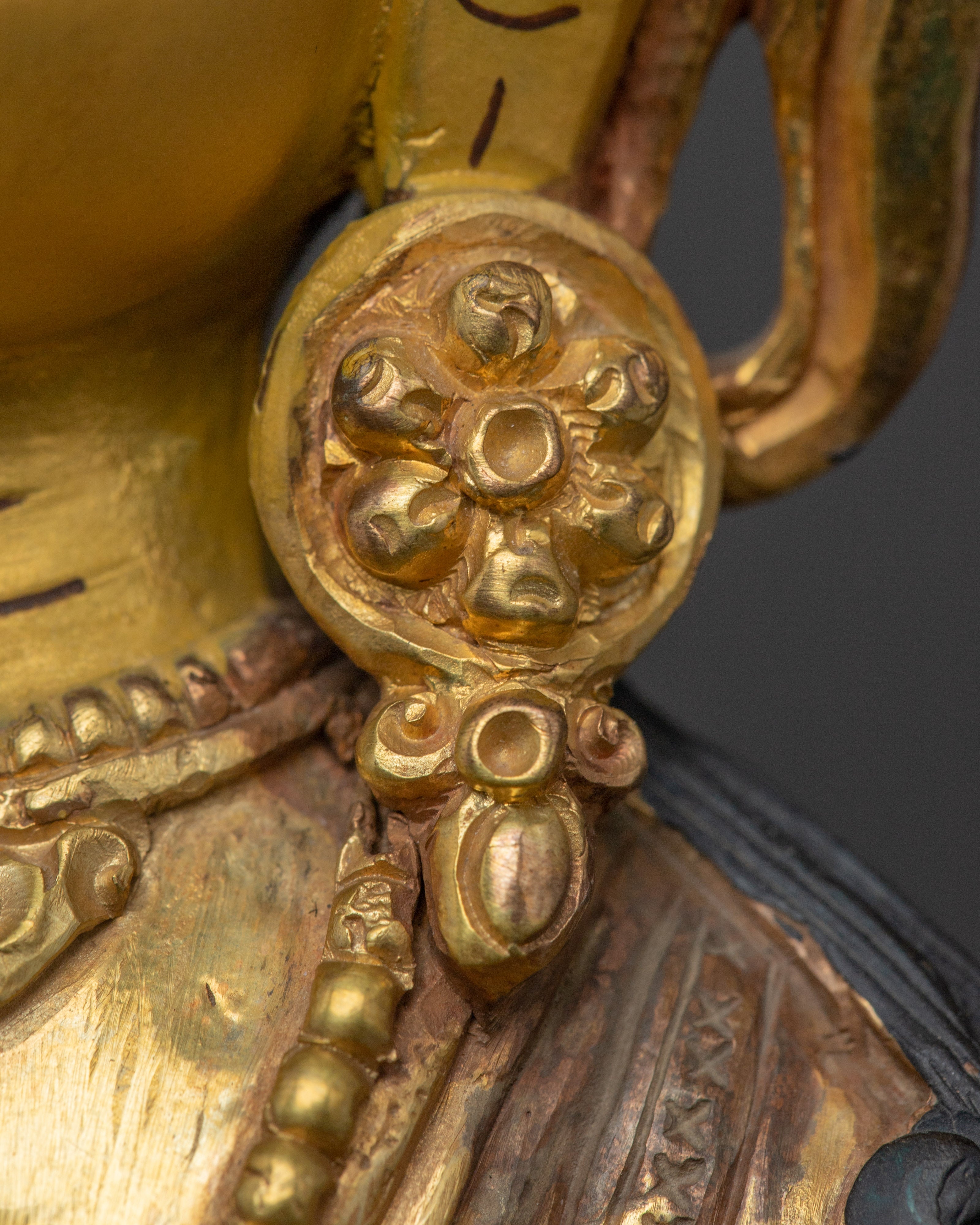 Sacred Vajradhara on Throne Statue | Himalayan Gold Gilded Art