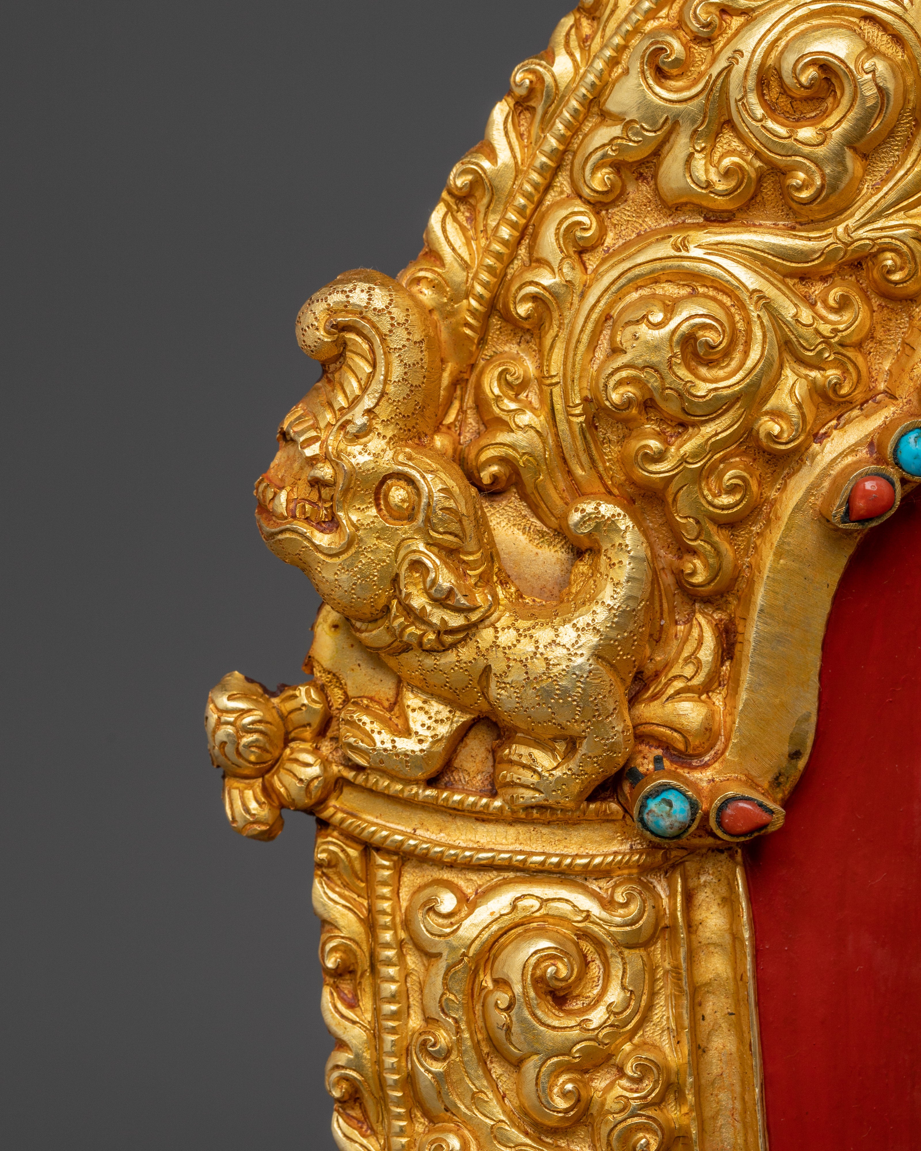 Sacred Vajradhara on Throne Statue | Himalayan Gold Gilded Art