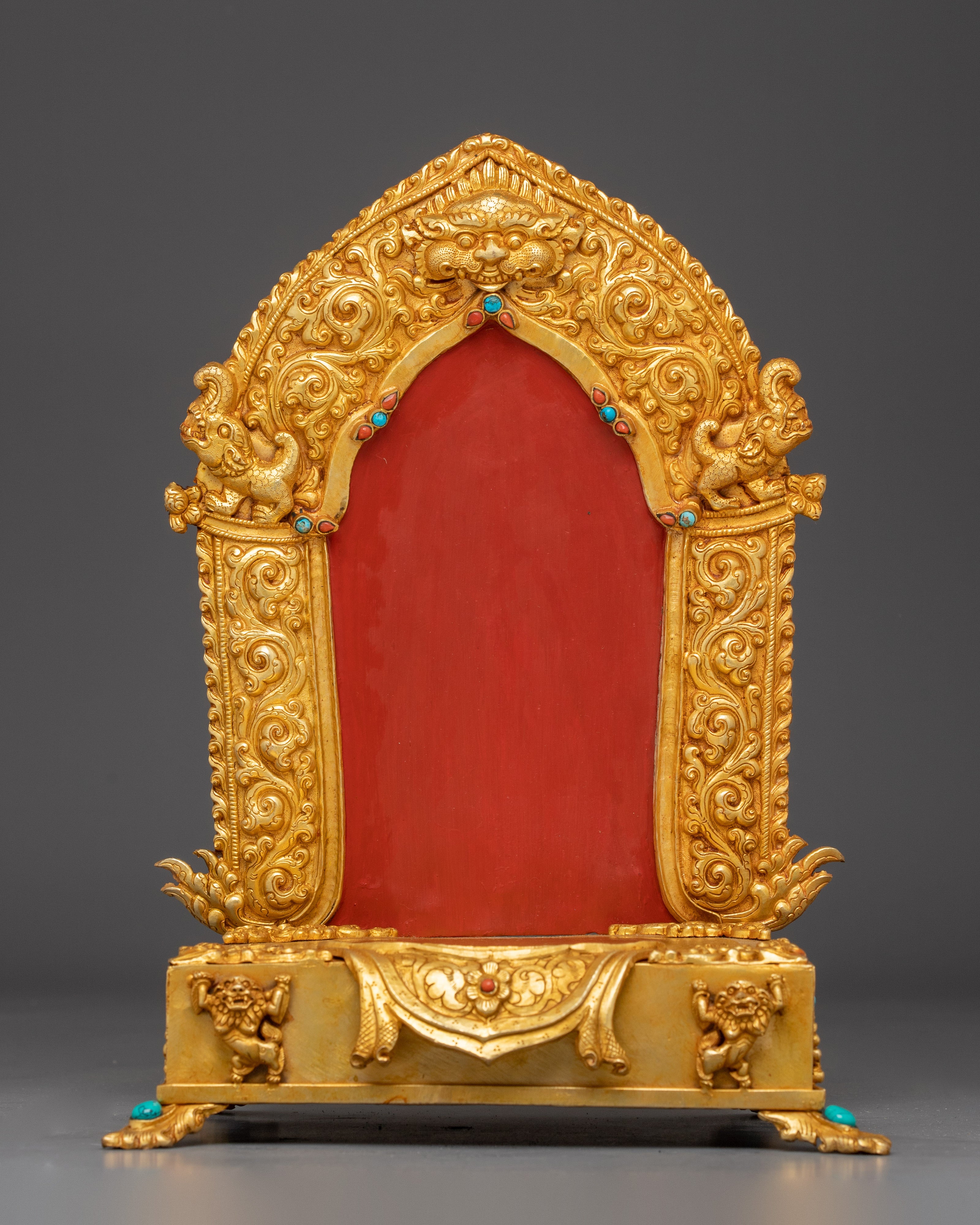 Sacred Vajradhara on Throne Statue | Himalayan Gold Gilded Art