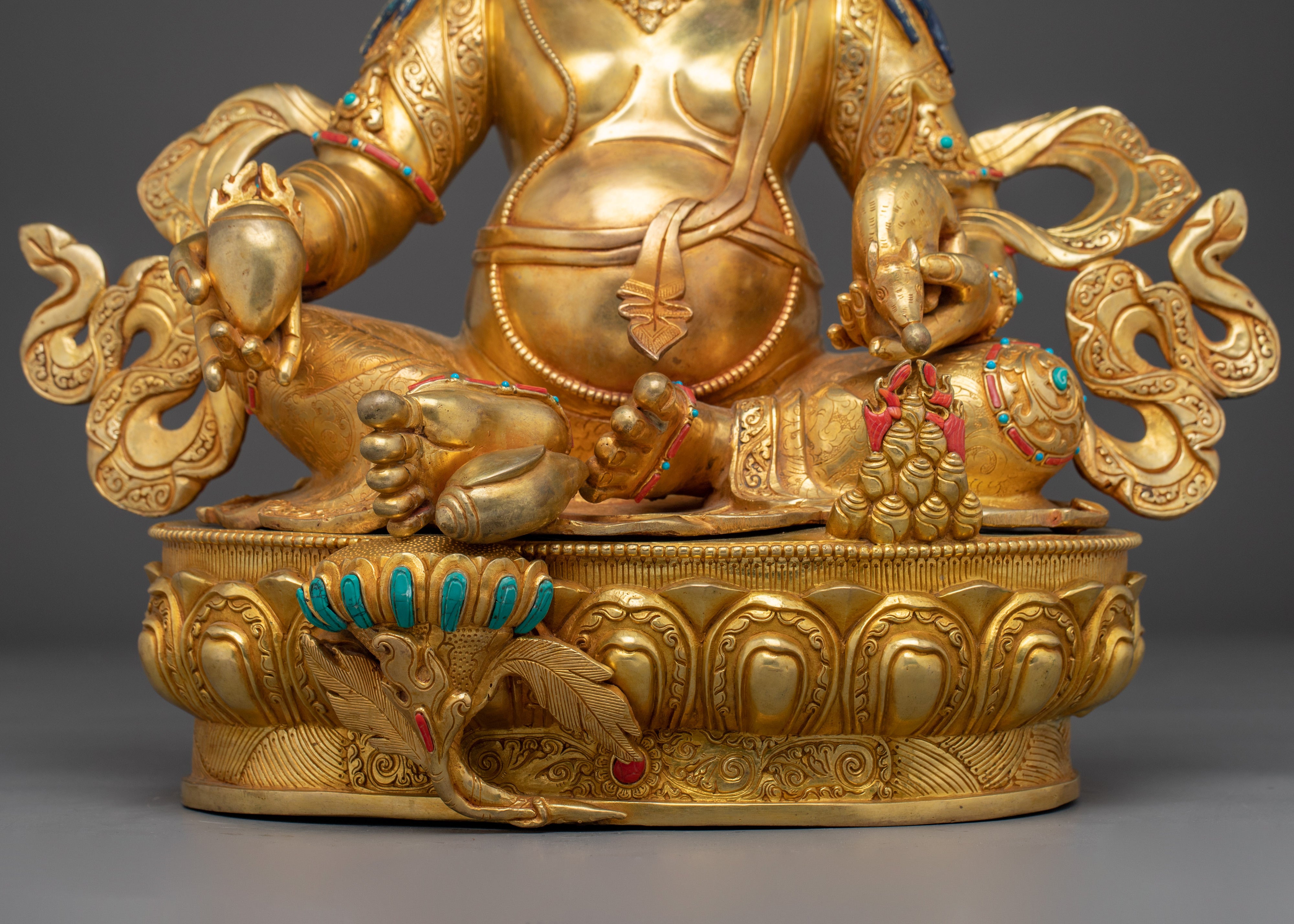 Dzambhala Golden Statue | Wealth Deity