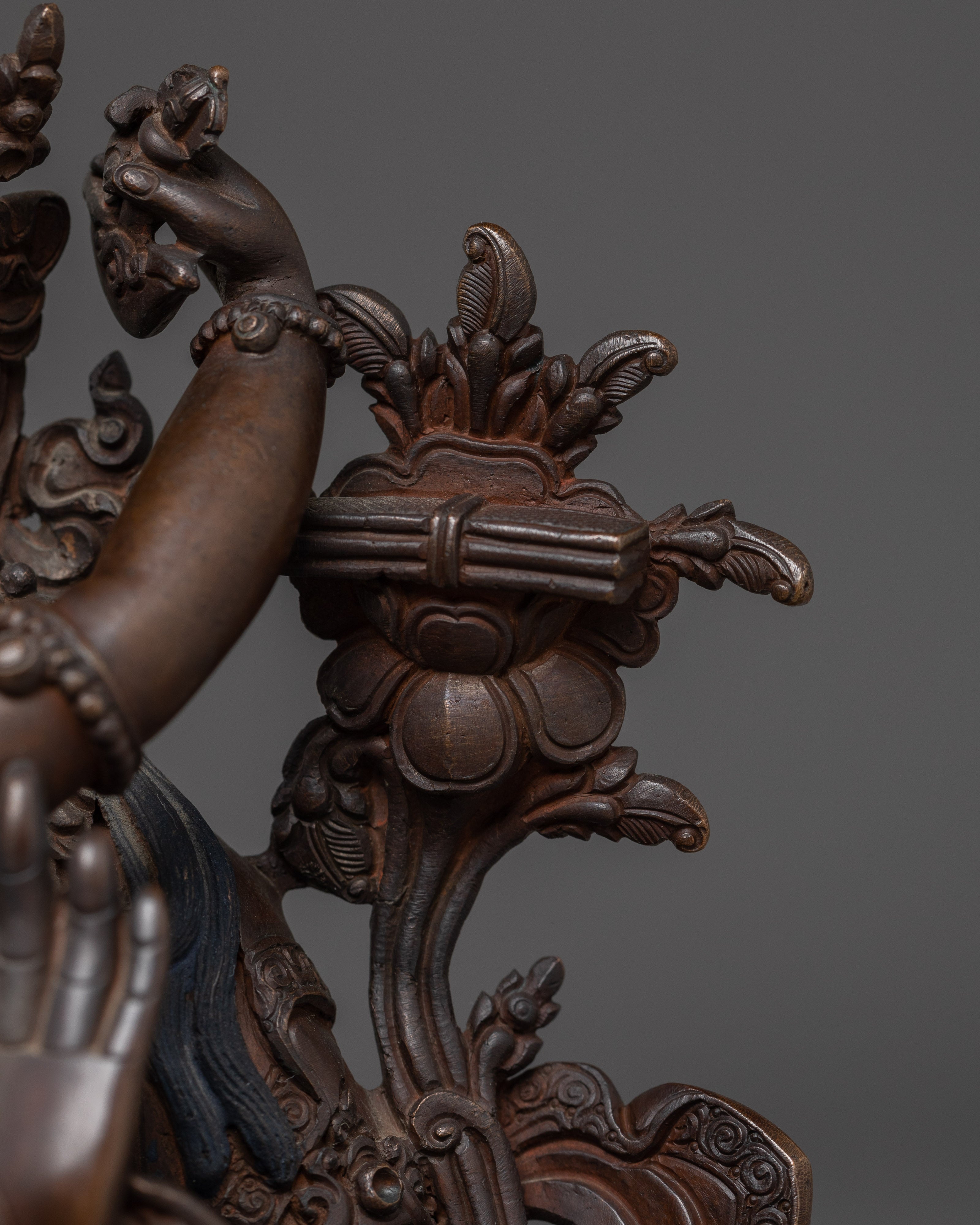 Oxidized Copper Statue Manjushri with Consort