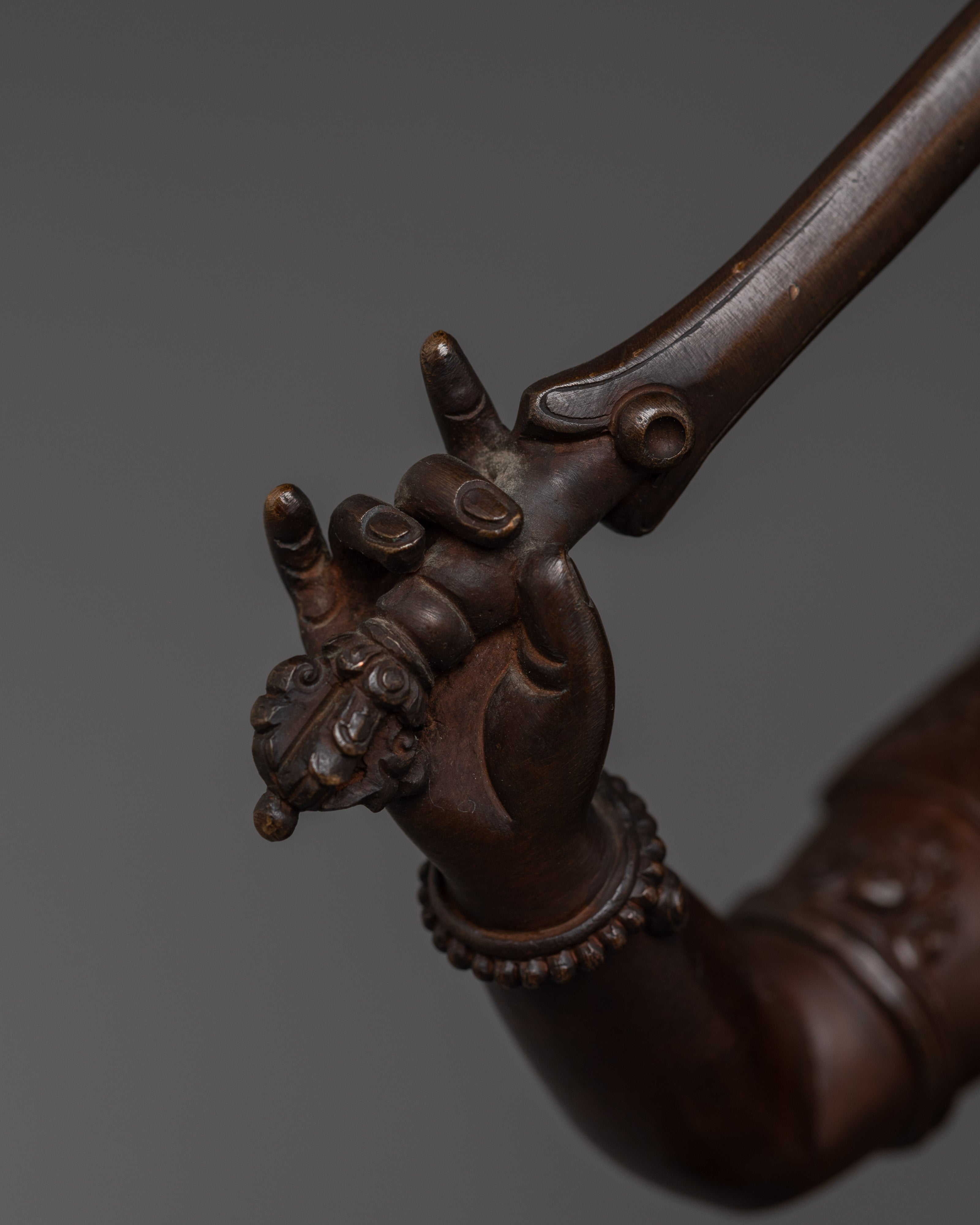 Oxidized Copper Statue Manjushri with Consort